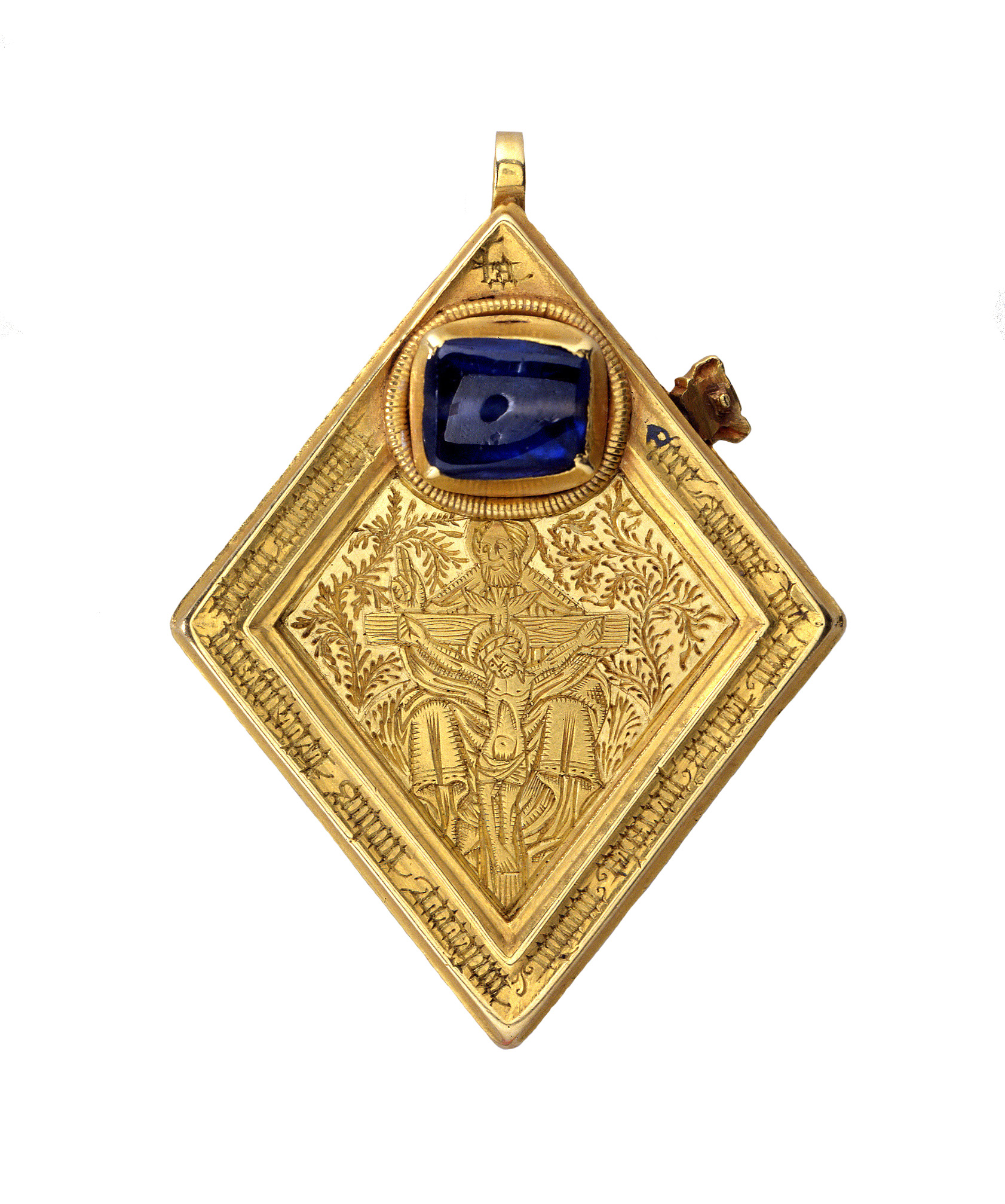 The Middleham Jewel by Unknown Artist - Third quarter of the 15th Century - 64 mm high; 48 mm wide; 62.65 grams weight The Yorkshire Museum