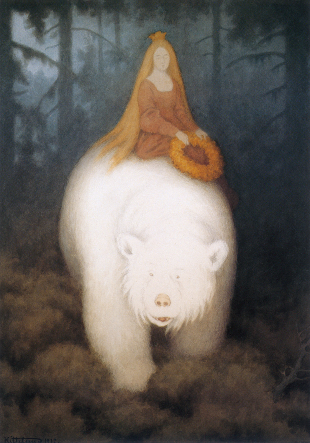 Η λευκή αρκούδα Bασιλιάς Βαλεμόν by Theodor Kittelsen - 1912 - 423 x 300mm. 