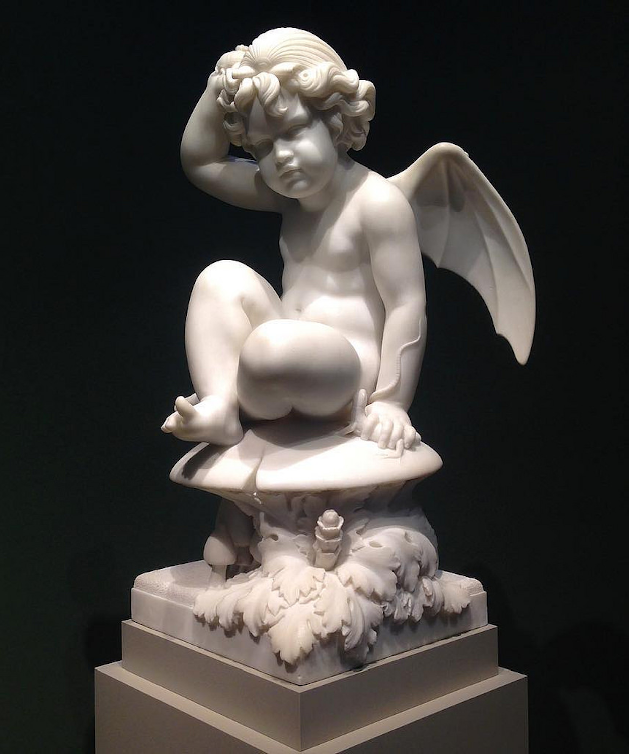 Puck by Harriet Goodhue Hosmer - modelat în 1854, sculptat în 1856 - 77.5 x 42.1 x 49.9 cm 