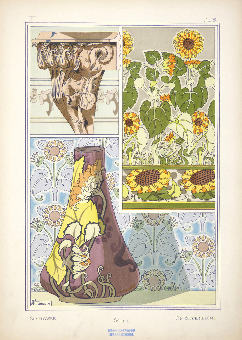 向日葵 by Eugène Grasset - 1896 - 44,6 x 32,3 cm 