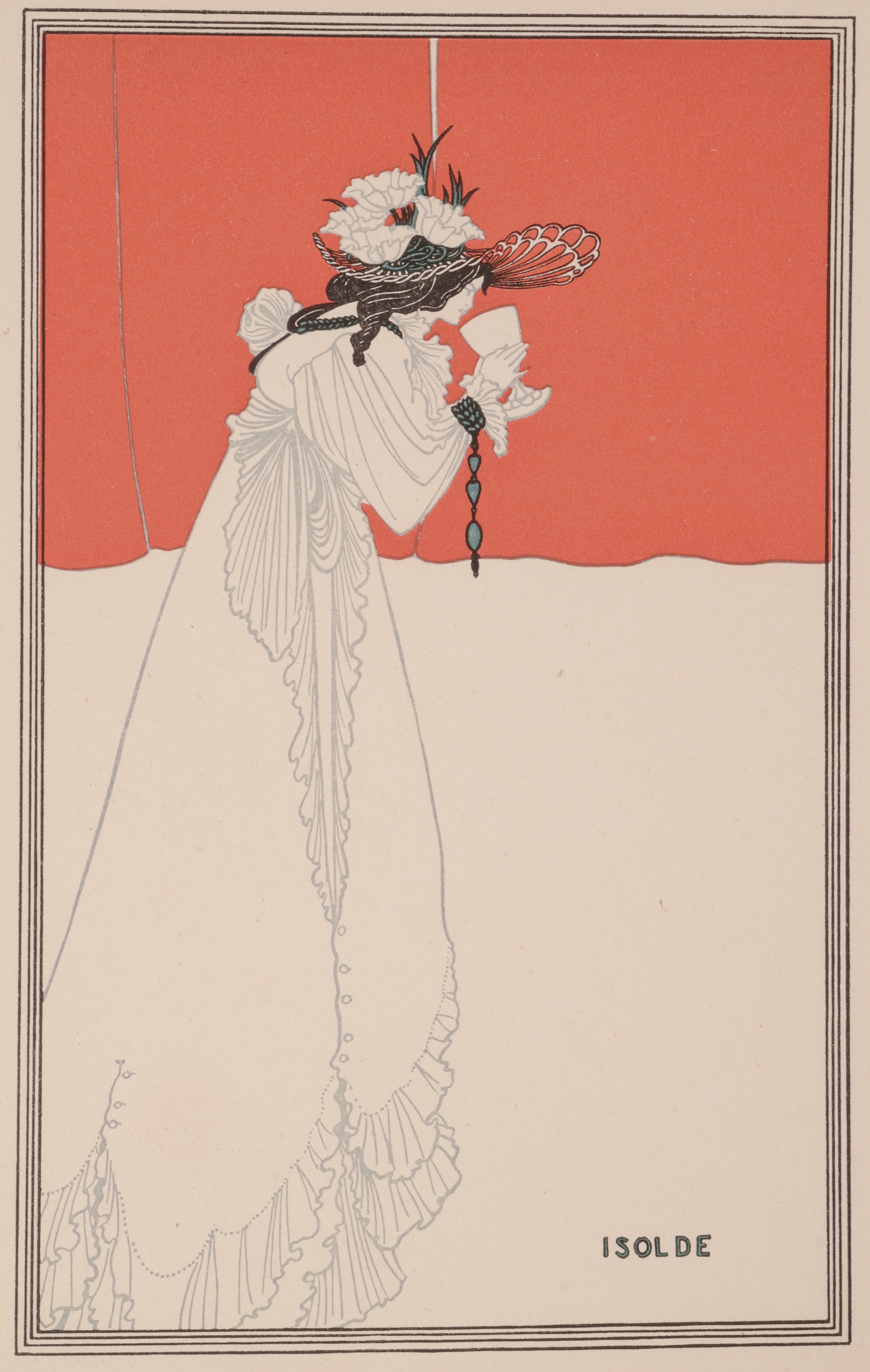Isolda by Aubrey Beardsley - 1898 - 28 x 17 cm 