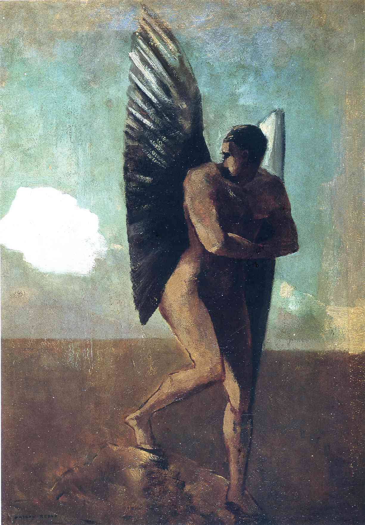 Fallen Angel Looking At Cloud by Odilon Redon - 1875 Stedelijk Museum