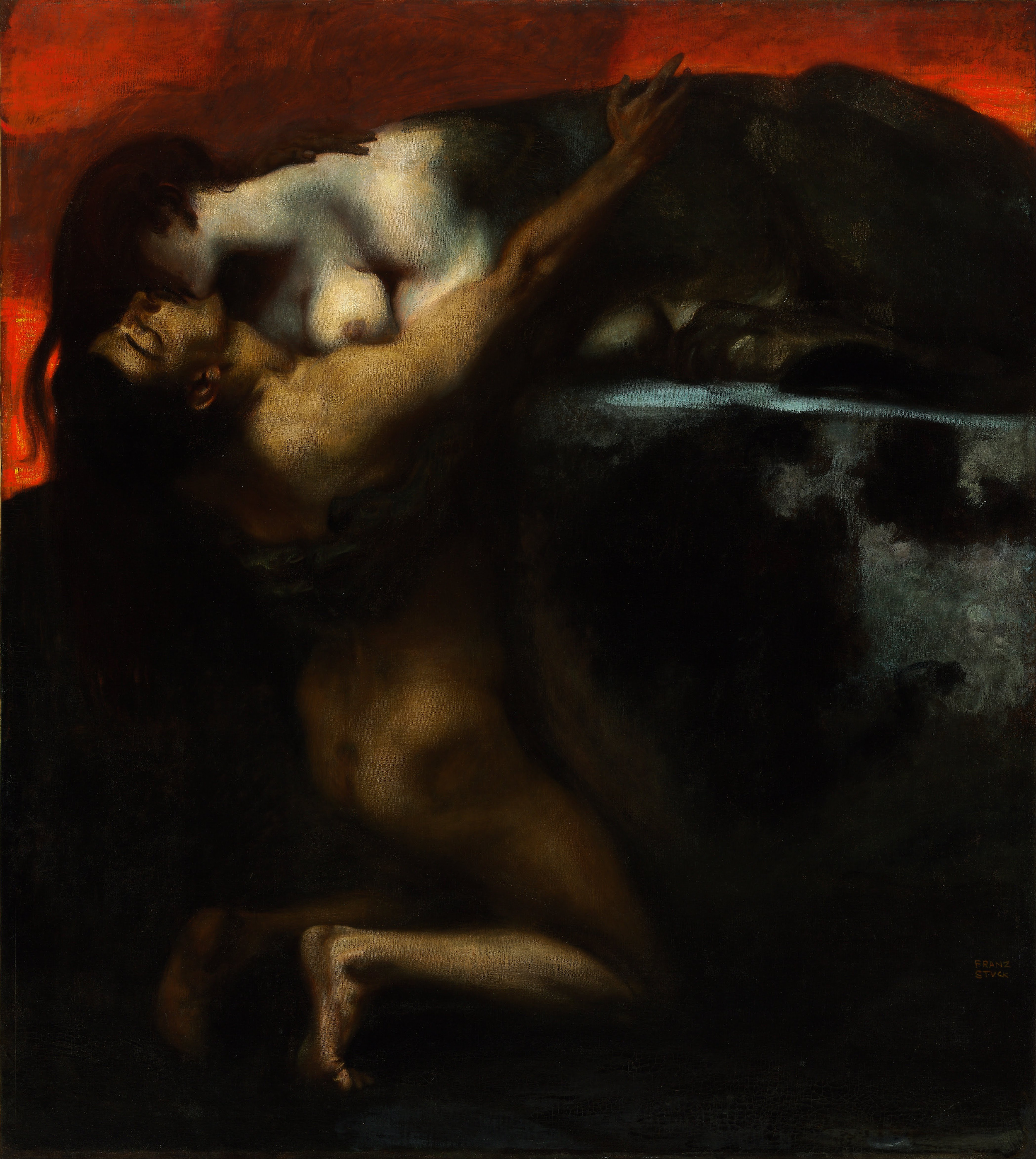 Sărutul Sfinxului  by Franz von Stuck - 1895 - 162.5 x 145.5 cm 