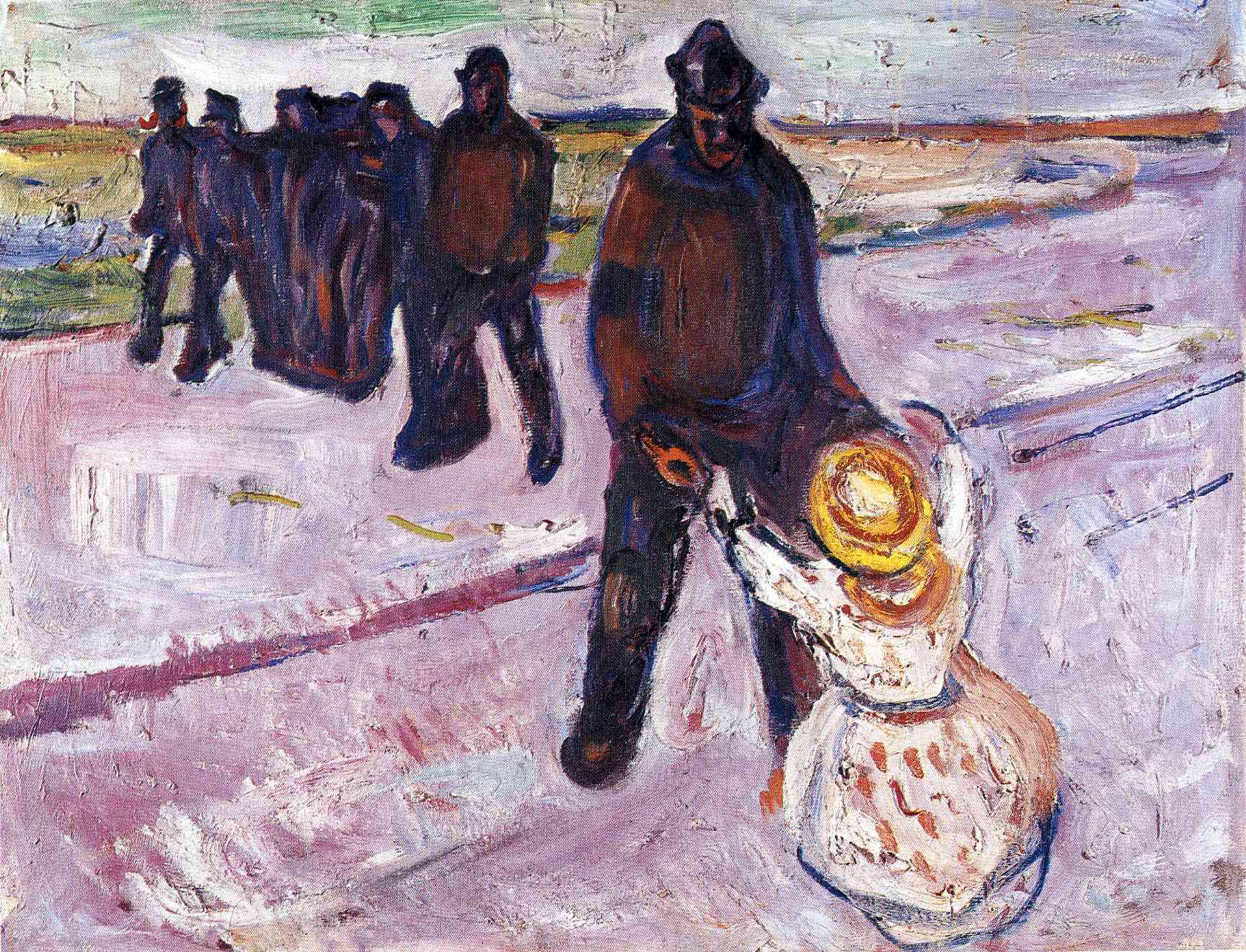 Trabajador y Niña by Edvard Munch - 1907 Colección privada
