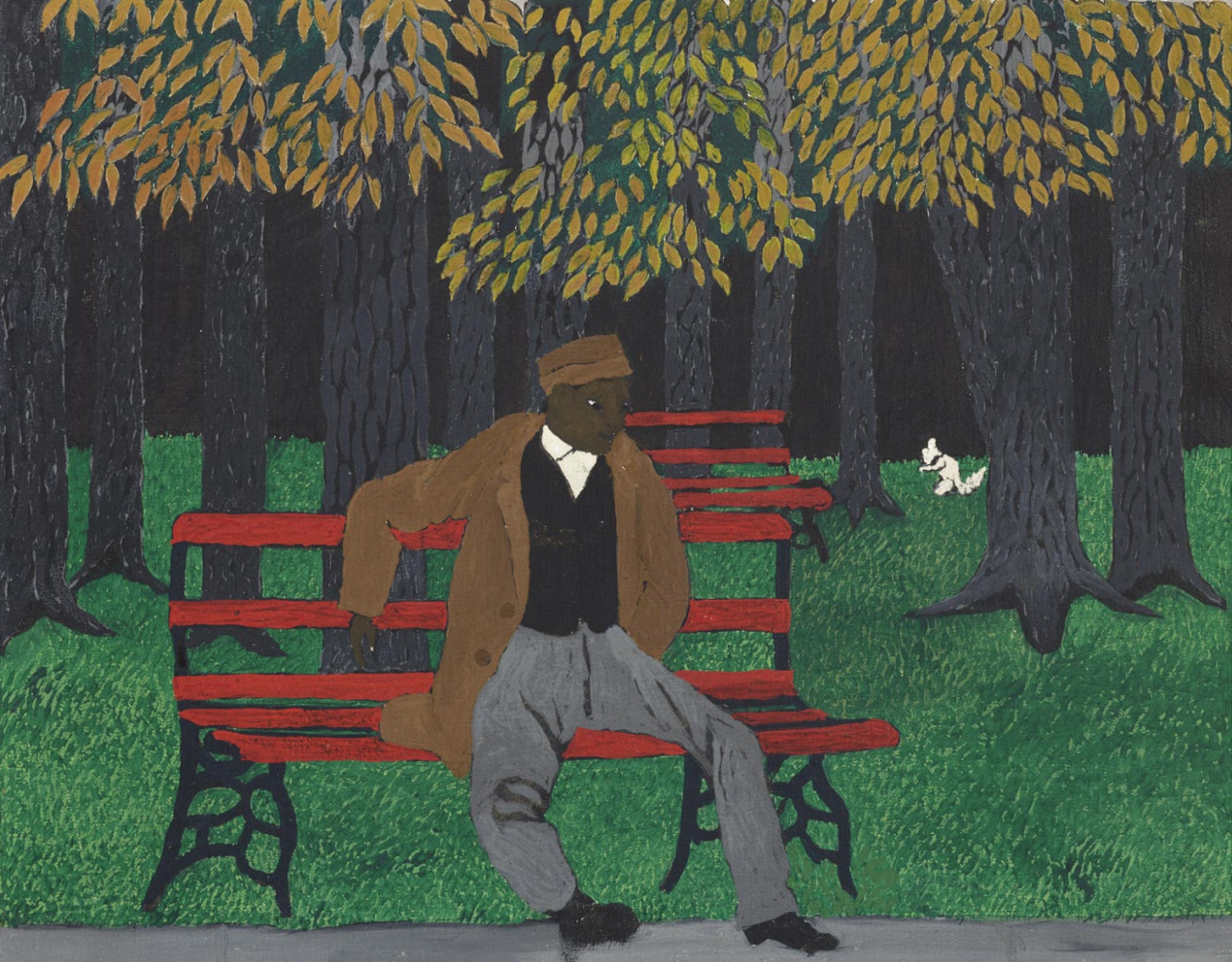 La panchina al parco by Horace Pippin - 1946 - 33 × 45.7 cm 