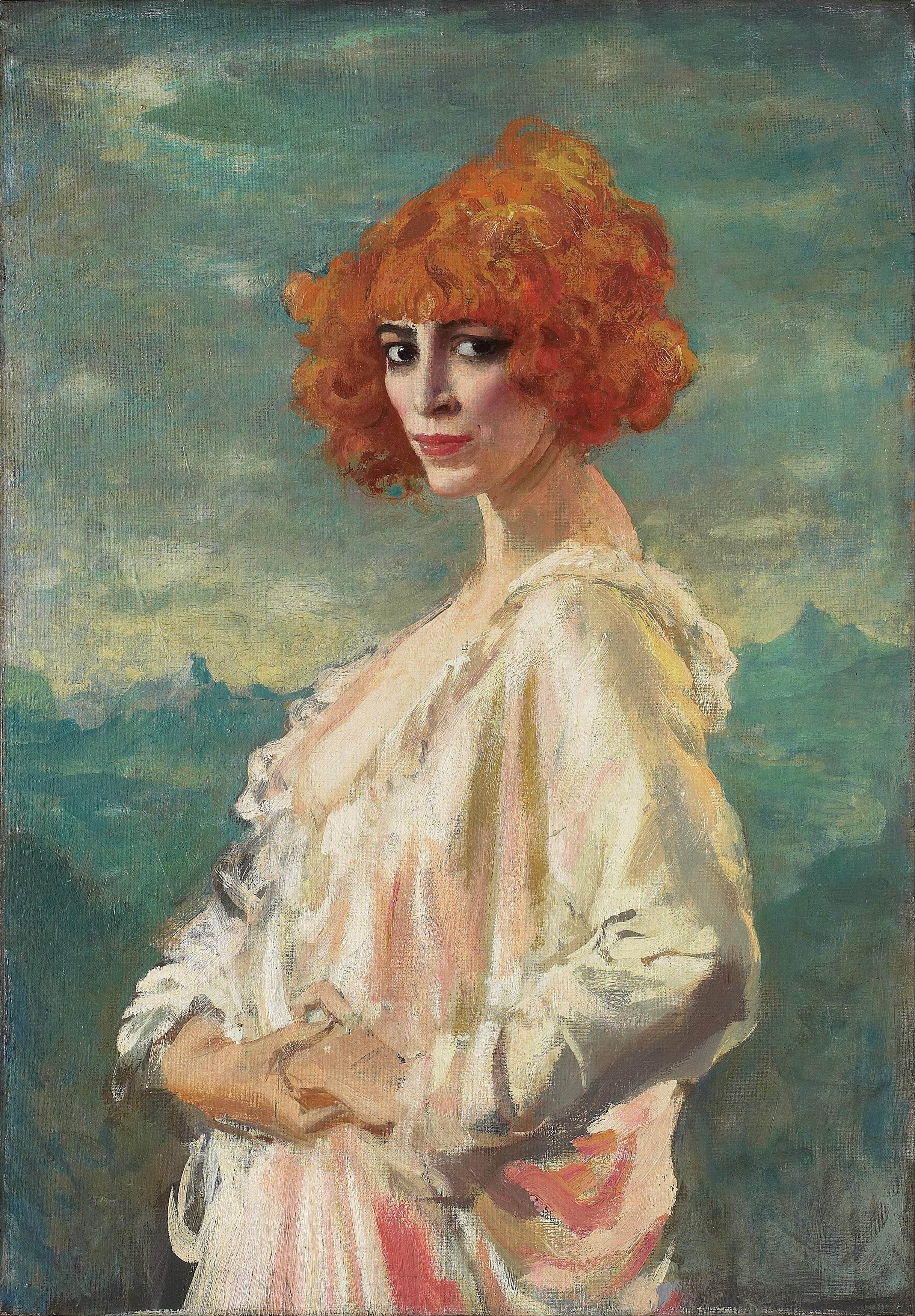 卡薩蒂侯爵夫人 by Augustus Edwin John - 1919 - 68.6 x 96.5 cm 