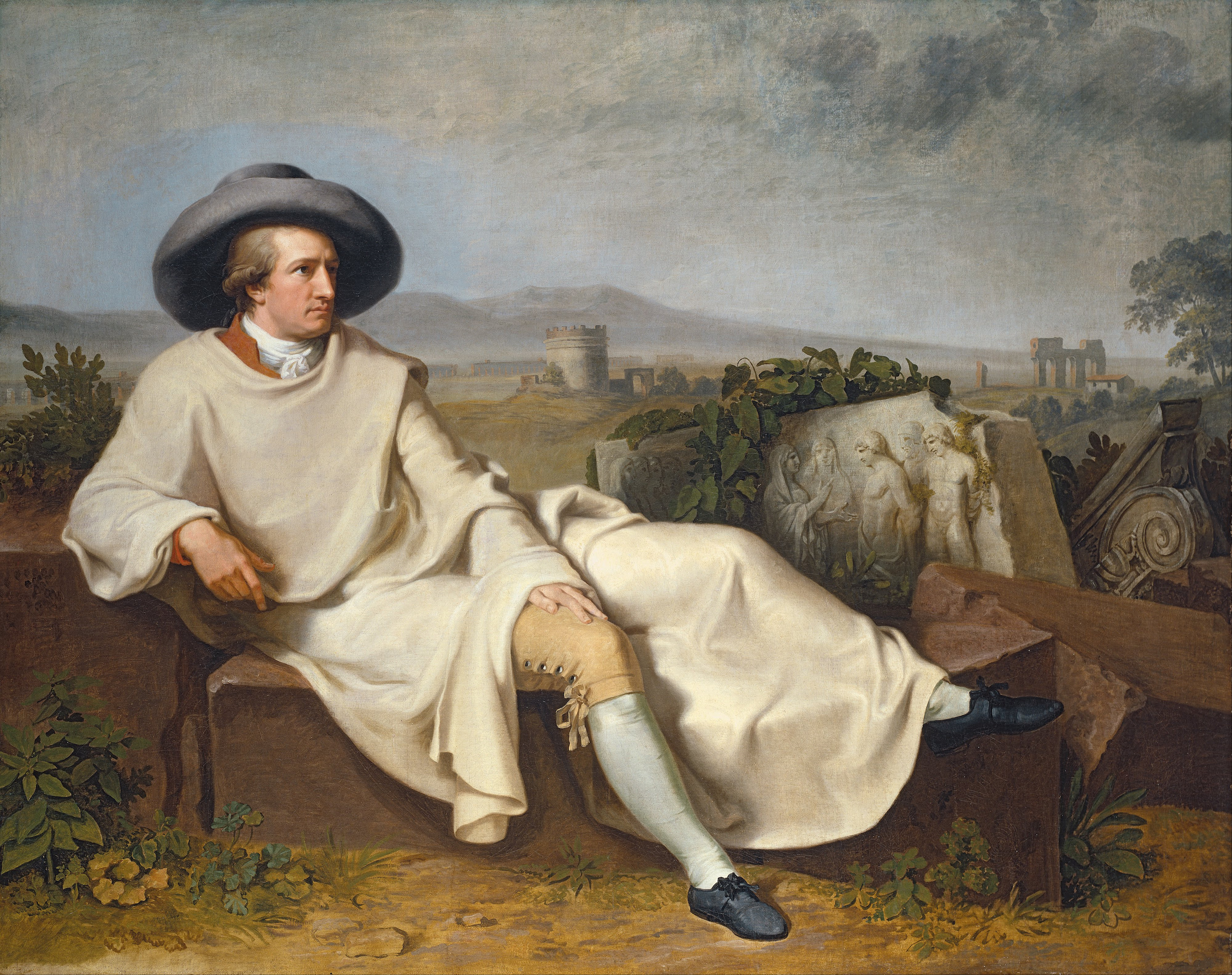 Goethe a római Campagnában by Johann Heinrich Wilhelm Tischbein - 1787 - 164 × 206 cm 