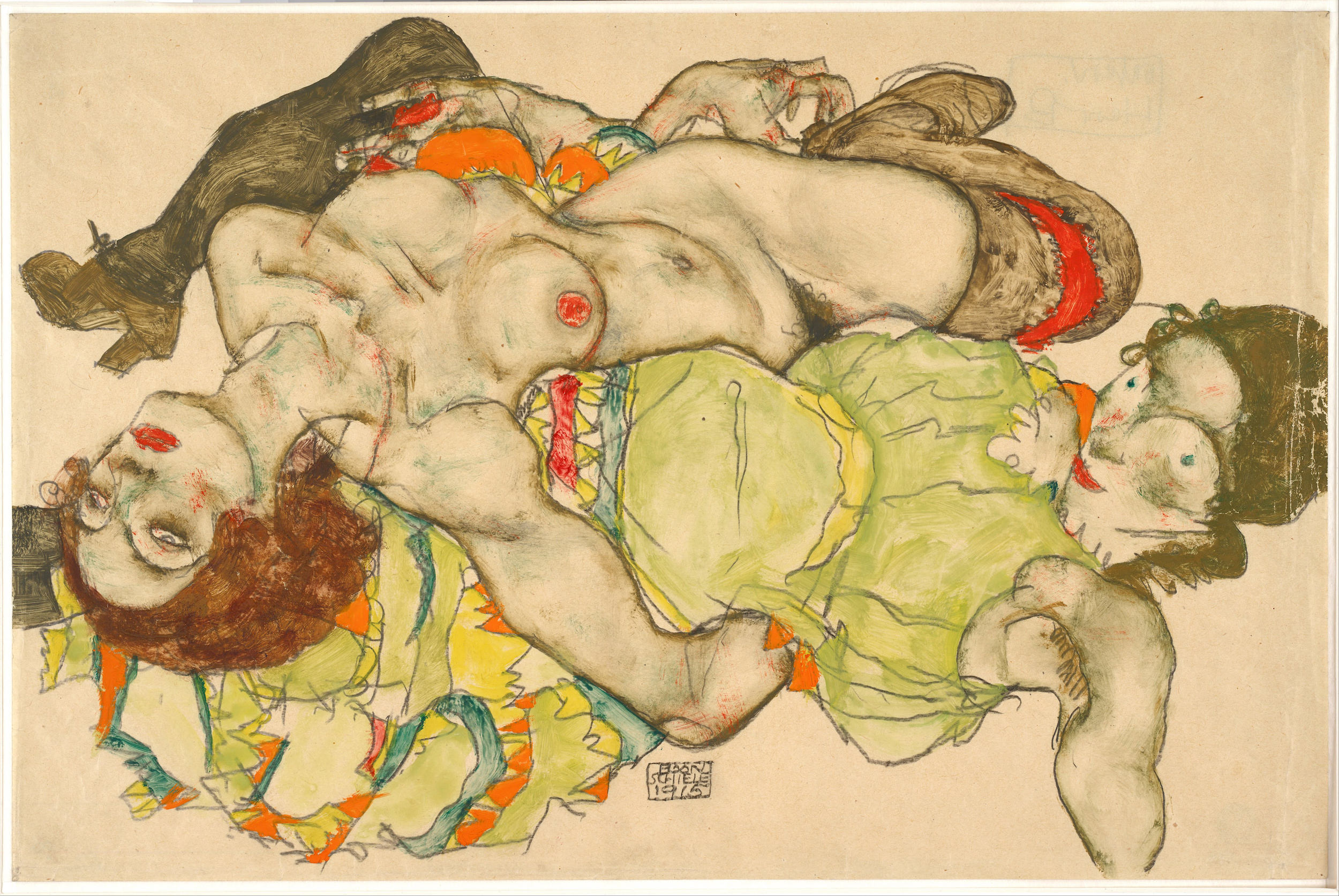 Femei iubindu-se  by Egon Schiele - 1915 