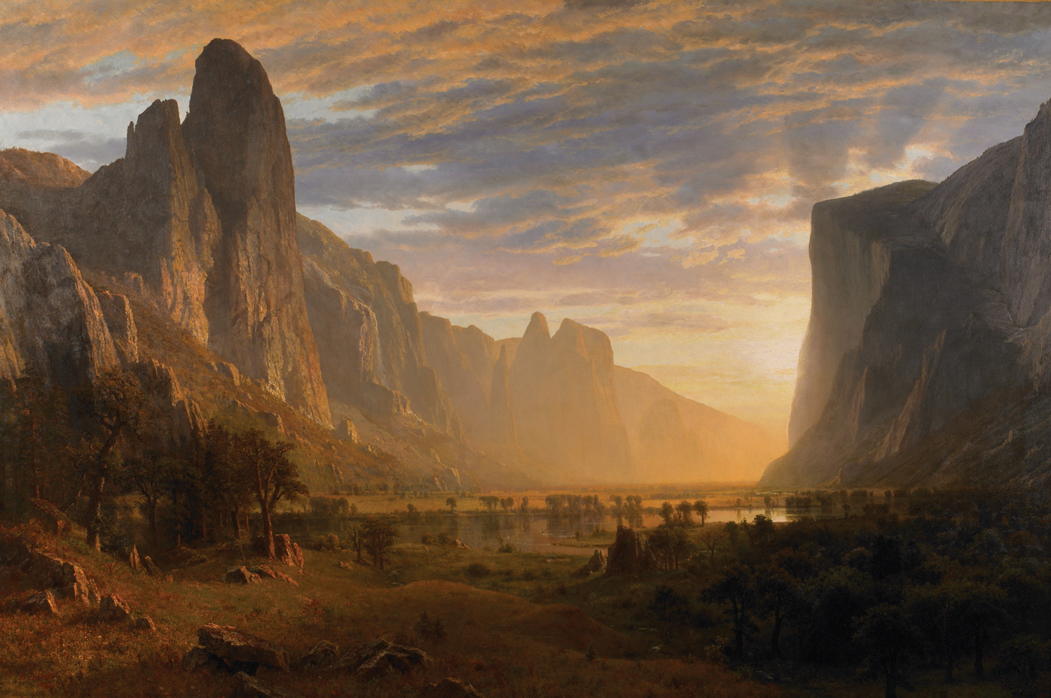 Looking Down Yosemite Valley, California by Albert Bierstadt - 1865 - 163,8 × 245,1 cm Birmingham Museum of Art