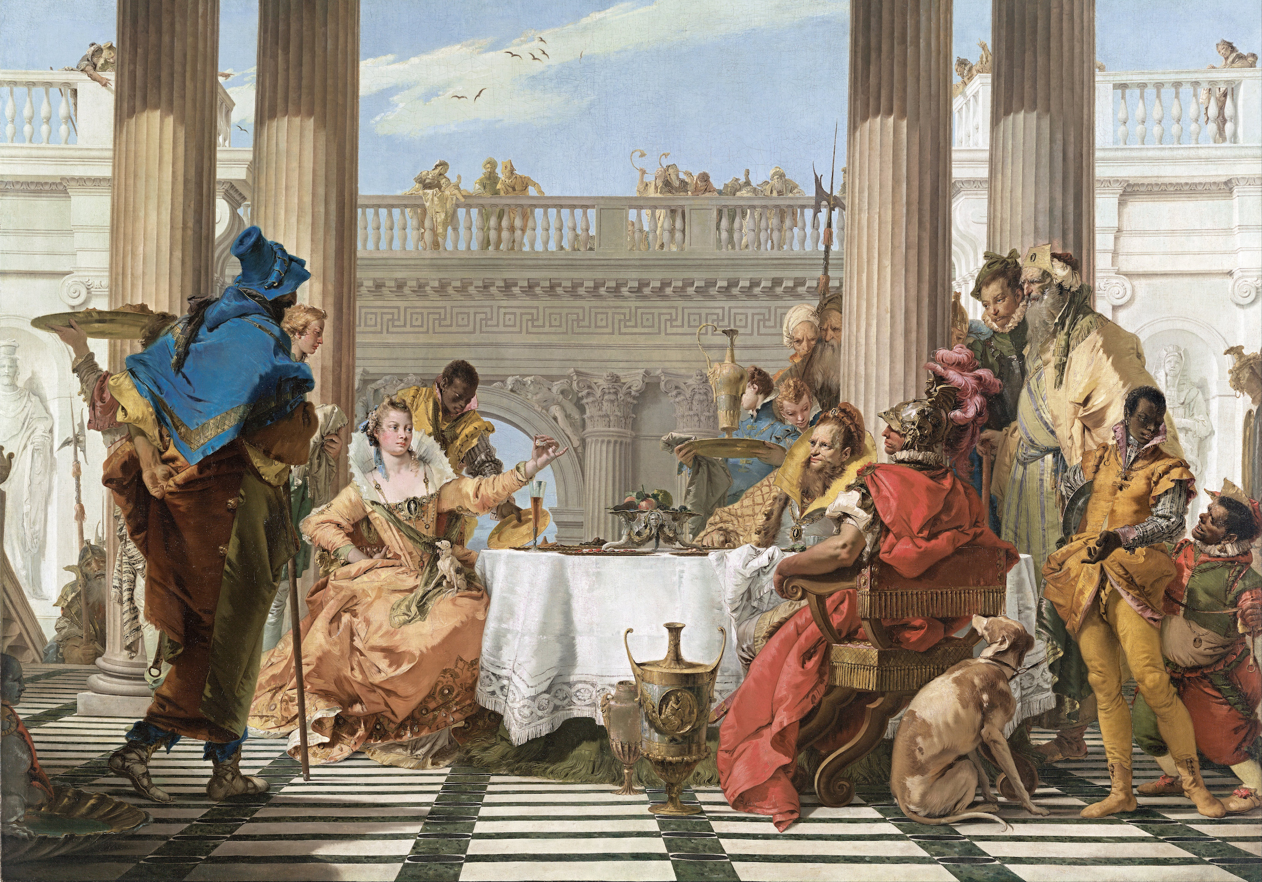 克利奥帕特拉的宴会 by 乔凡尼 提埃坡罗 - 1743-44 - 250.3 × 357 cm 