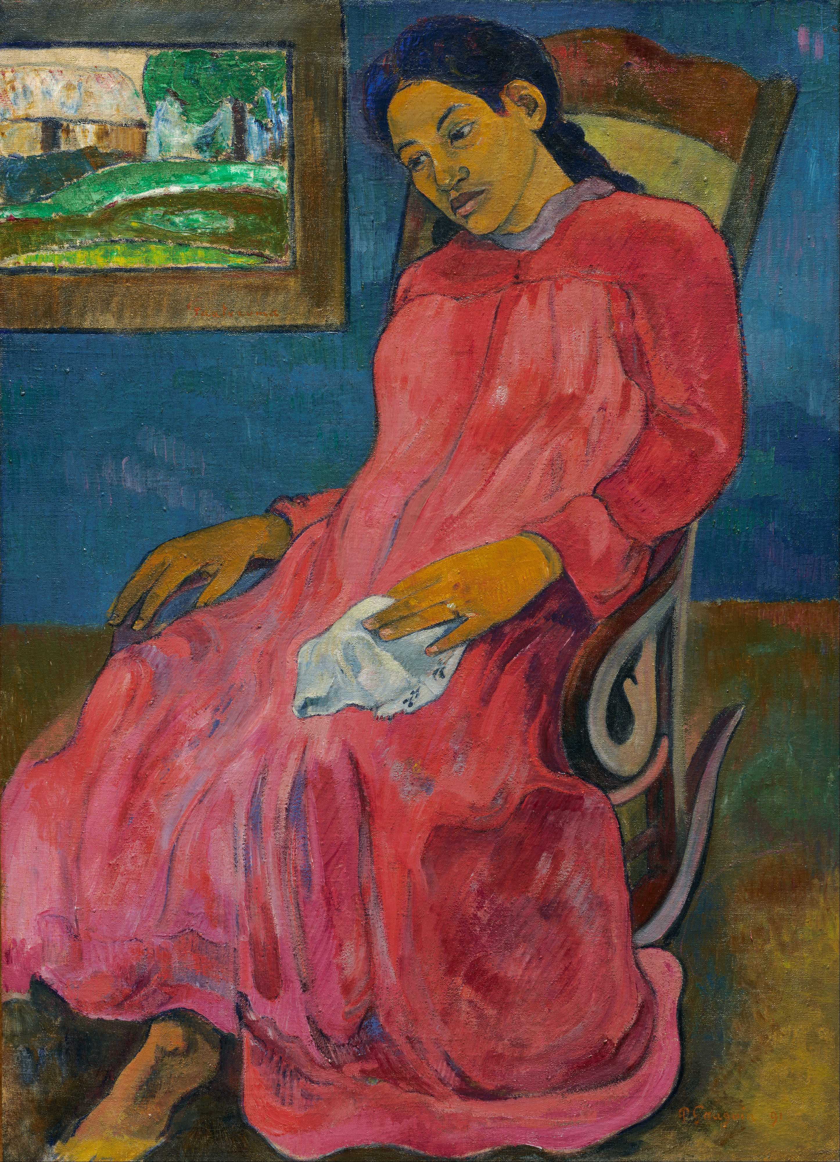 Faaturuma (Melancholic) by Paul Gauguin - 1891 - 93,98 x 68,26 cm Nelson-Atkins Museum of Art