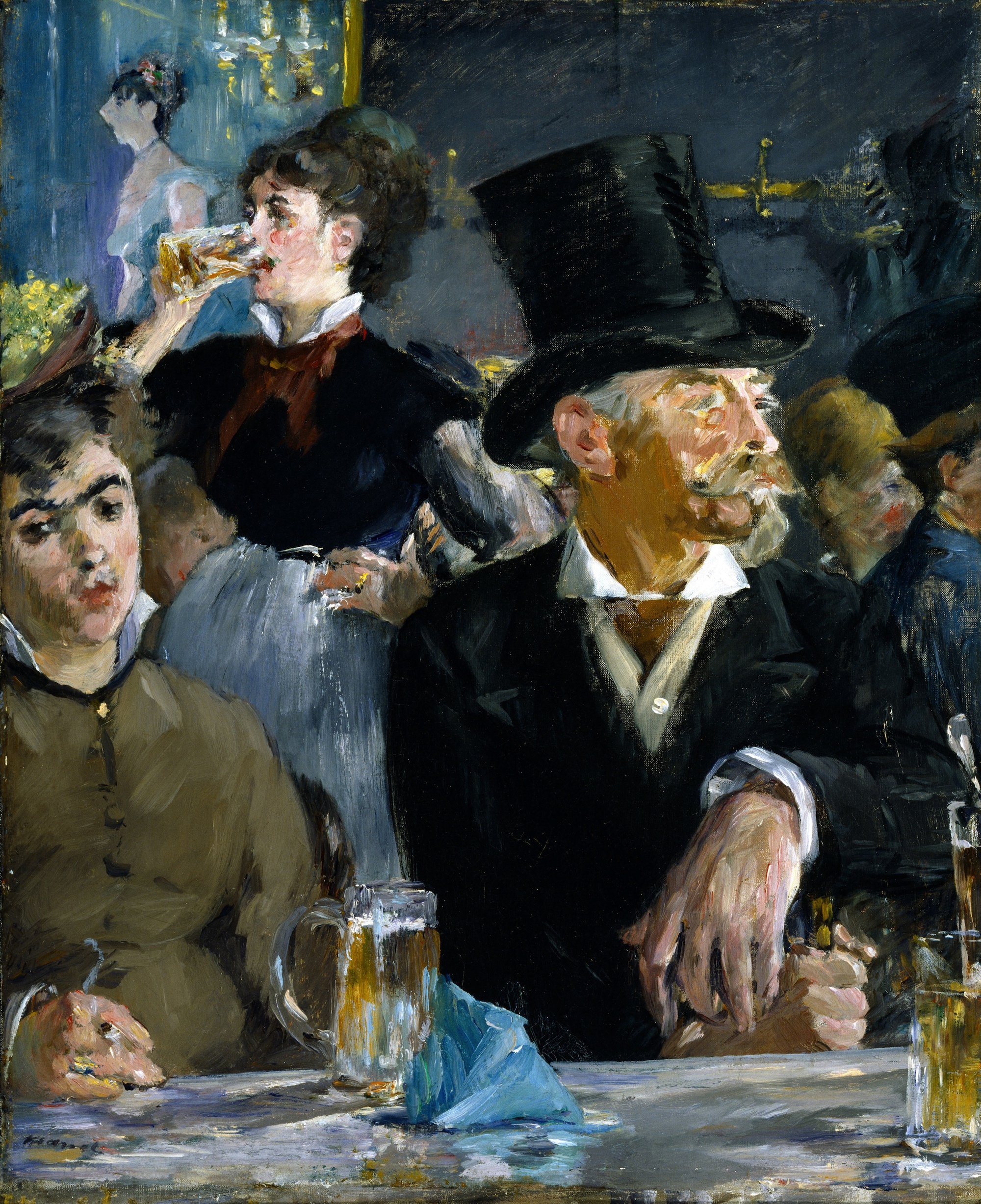 At The Cafe by Édouard Manet - 1878 - 18.6 in × 15.4 in Walters Art Museum