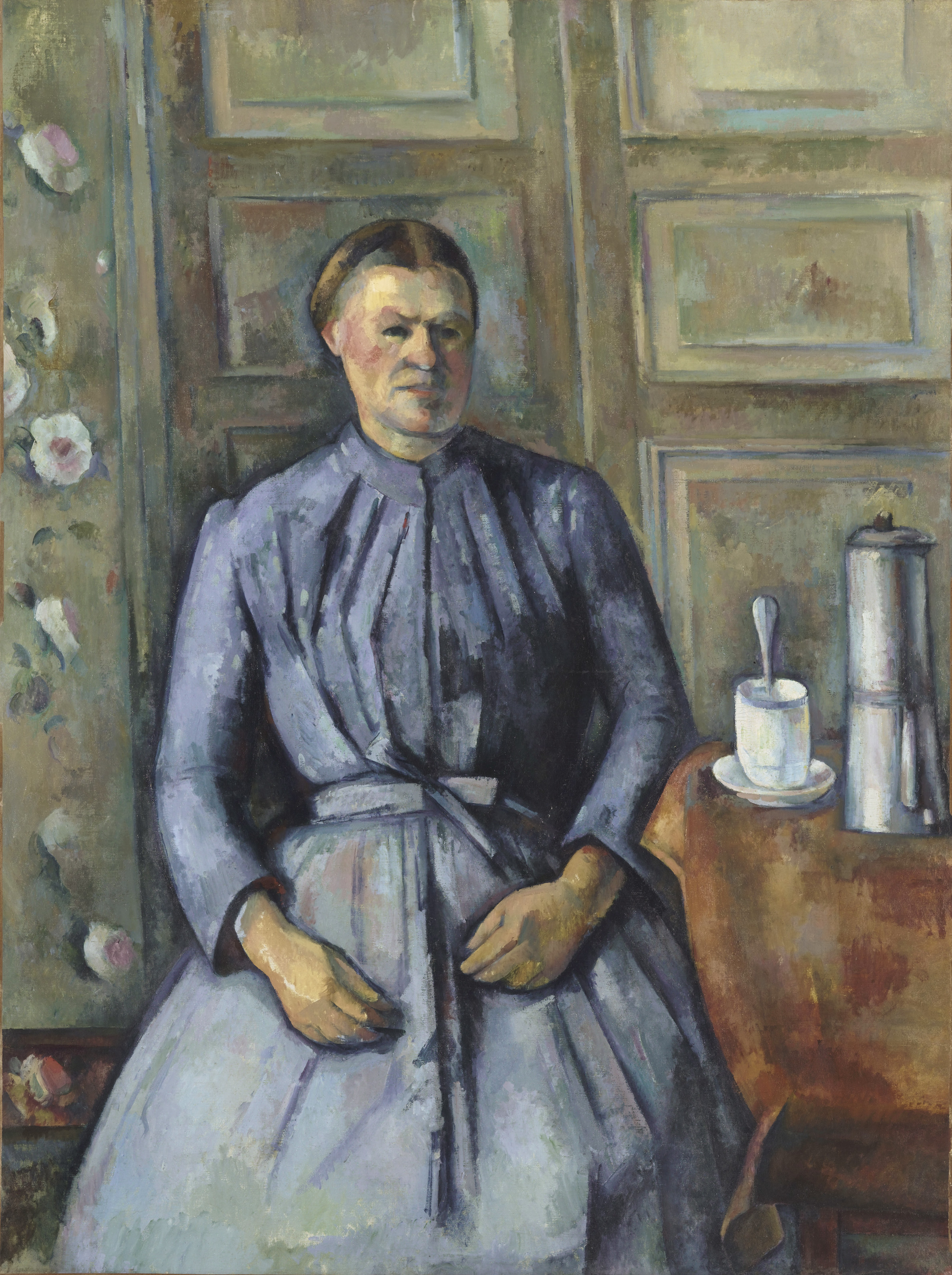 女性とコーヒーポット by Paul Cézanne - 1895年頃 - 130 x 96.5 cm 