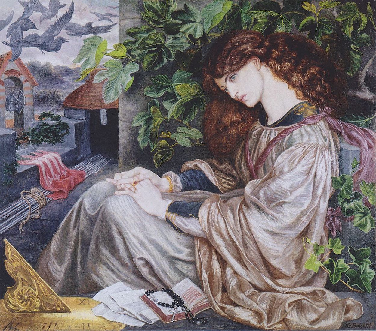 La Pia de' Tolomei by Dante Gabriel Rossetti - 1868–1880 - 104,8 x 120,6 cm 