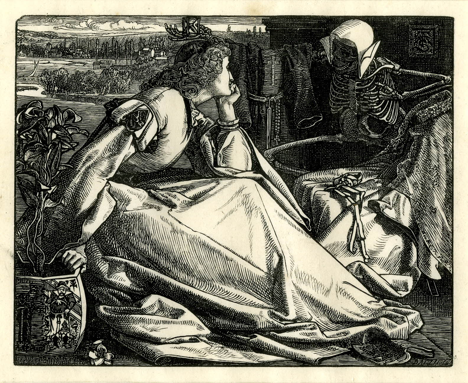 Până la moartea ei by Frederick Augustus Sandys - 1862 - 101 x 125 mm 