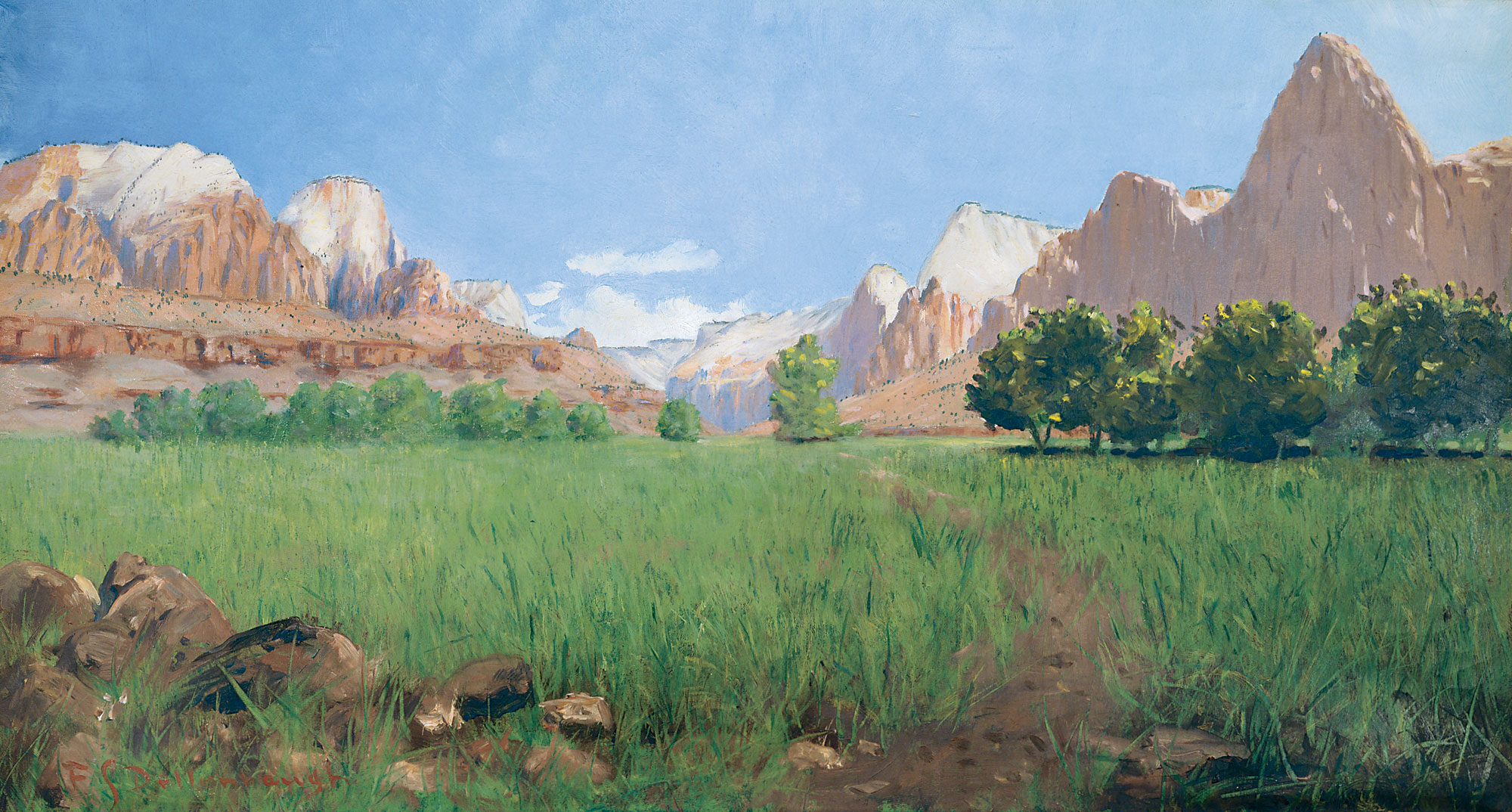 Zion Canyon by Frederick Samuel Dellenbaugh - 1903 The Zion National Park Museum Collection