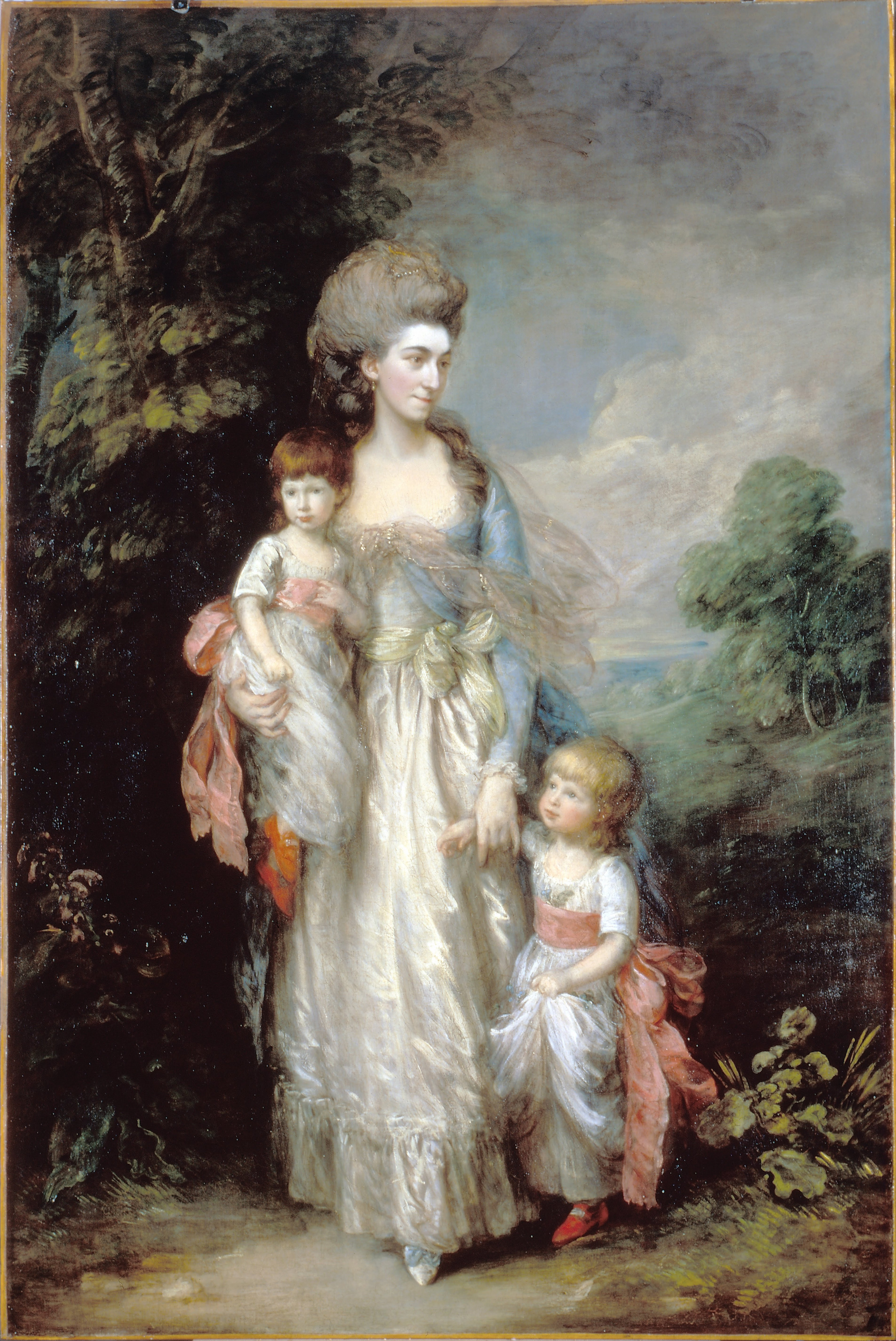 伊丽莎白 穆蒂夫人和她的两个儿子塞缪尔与托马斯 by 托马斯 庚斯博罗 - c.1779-85 - 154.2 x 234 cm 达利奇美术馆
