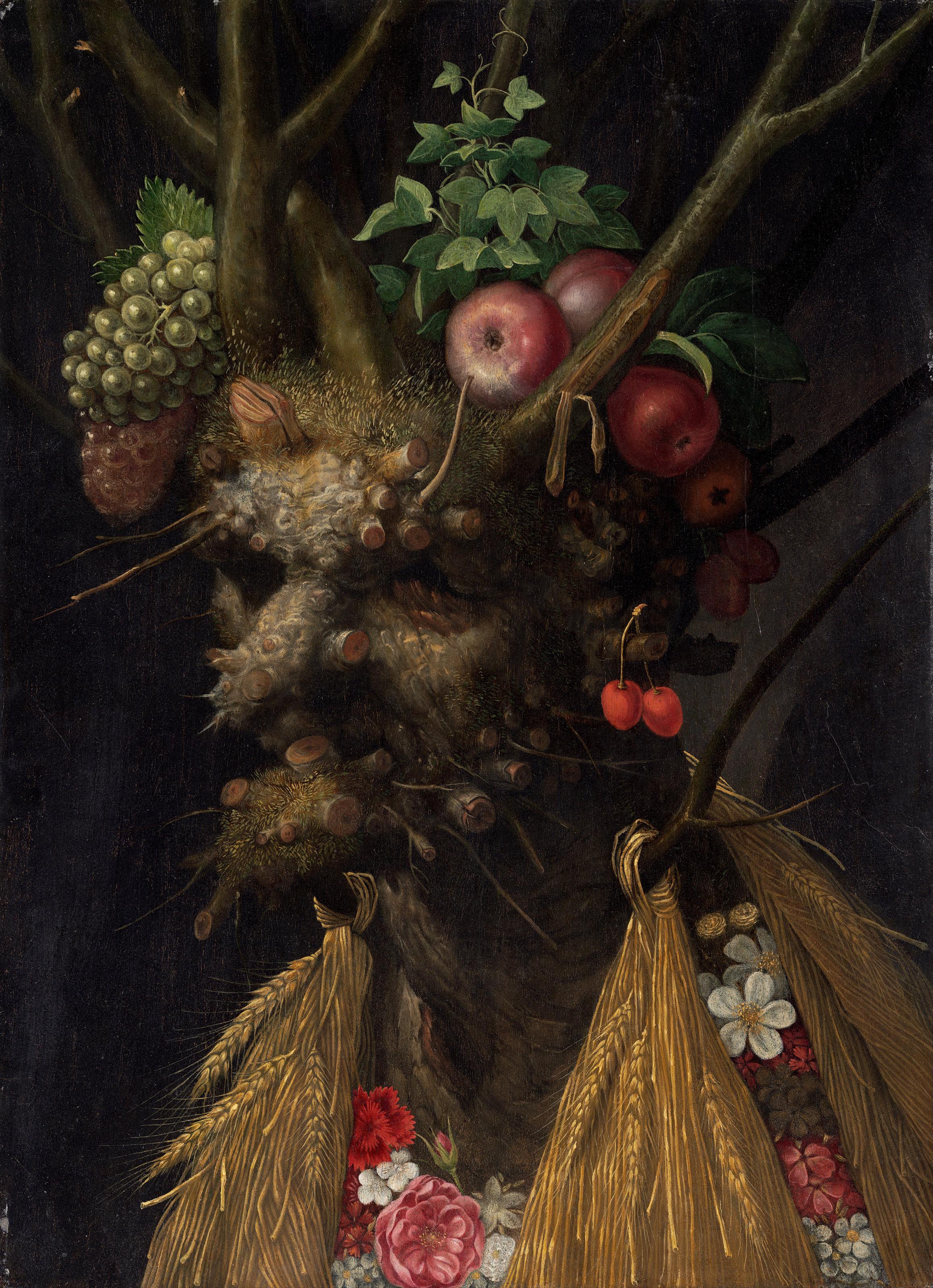 Čtyři roční období na jedné hlavě by Giuseppe Arcimboldo - cca 1590 - 44,7 x 60,4 cm 
