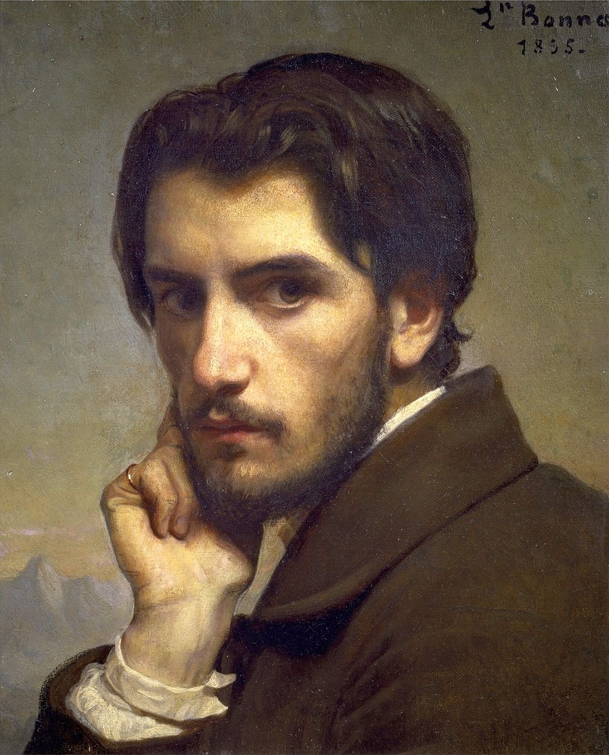Auto-portret by Léon Bonnat - 1855 - 46 x 37,5 cm 