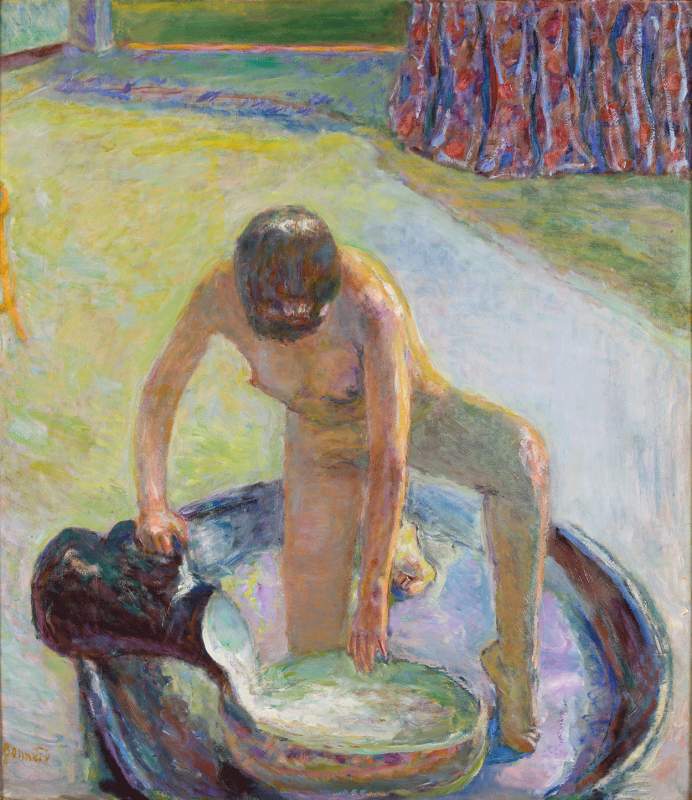 浴槽にかがむ裸婦像 by Pierre Bonnard via DailyArt mobile app