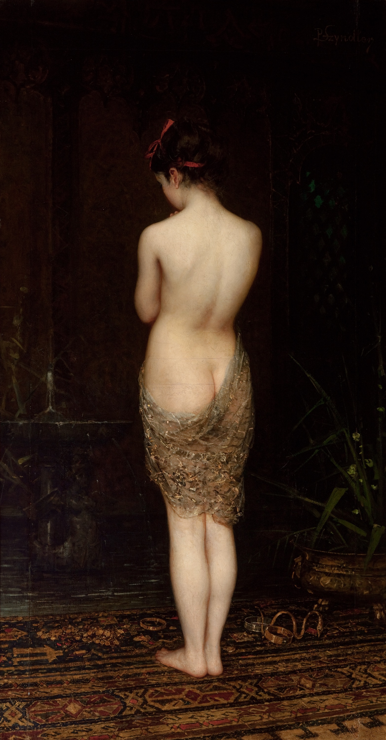 Bathing Girl by Pantaleon Szyndler - 1880 - 196 × 105 cm National Museum in Krakow