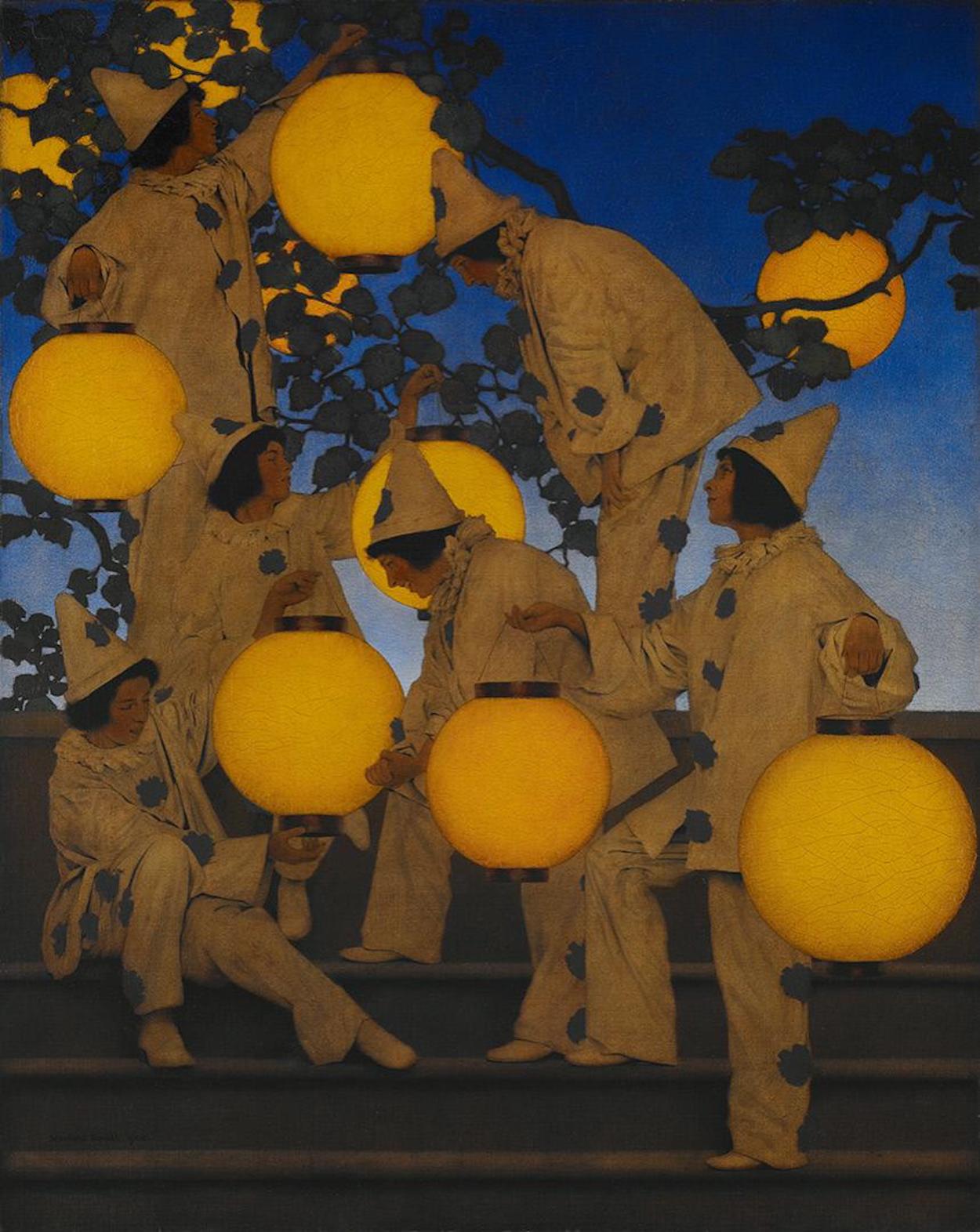 Os portadores da lanterna by Maxfield Parrish - c. 1908 - 101.6 × 81.3 cm 