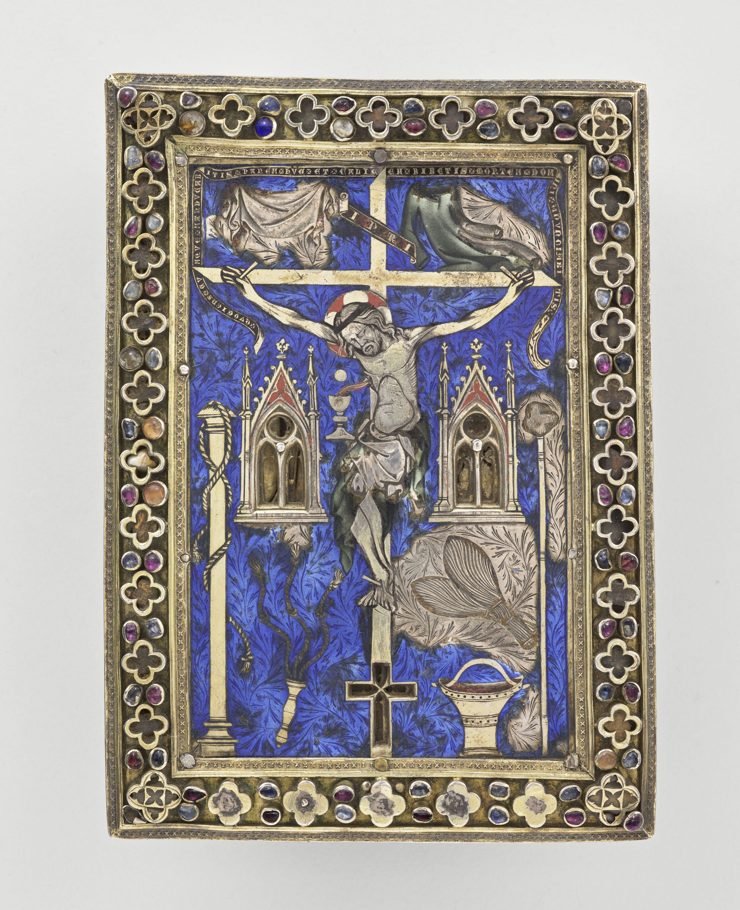 Расписной реликварий с Распятием by Неизвестный Художни - 15 век - 17.5 x 12.8 cm 