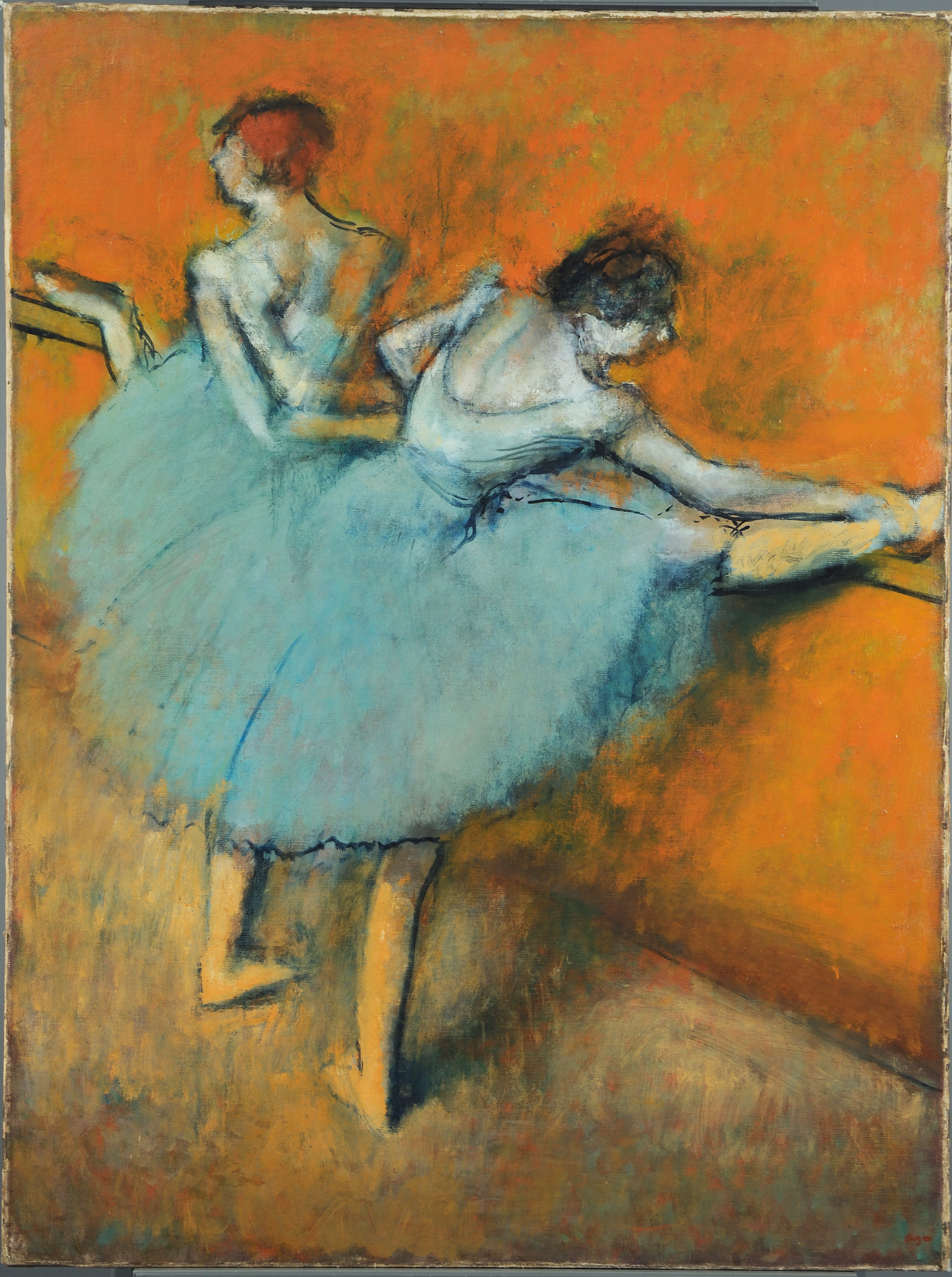 راقصتان على البار by Edgar Degas - حوالي 1900 م - 51 1/4 x 38 1/2 إنش 