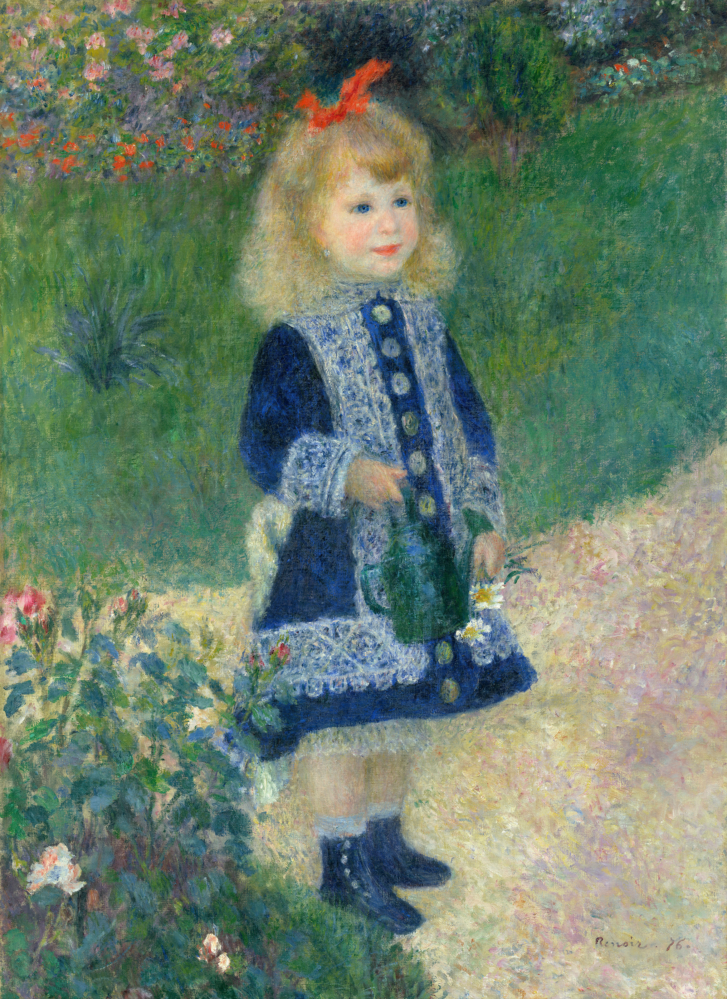 拿著水壺的小女孩 by Pierre-Auguste Renoir - 1876 - 73 x 100 cm 