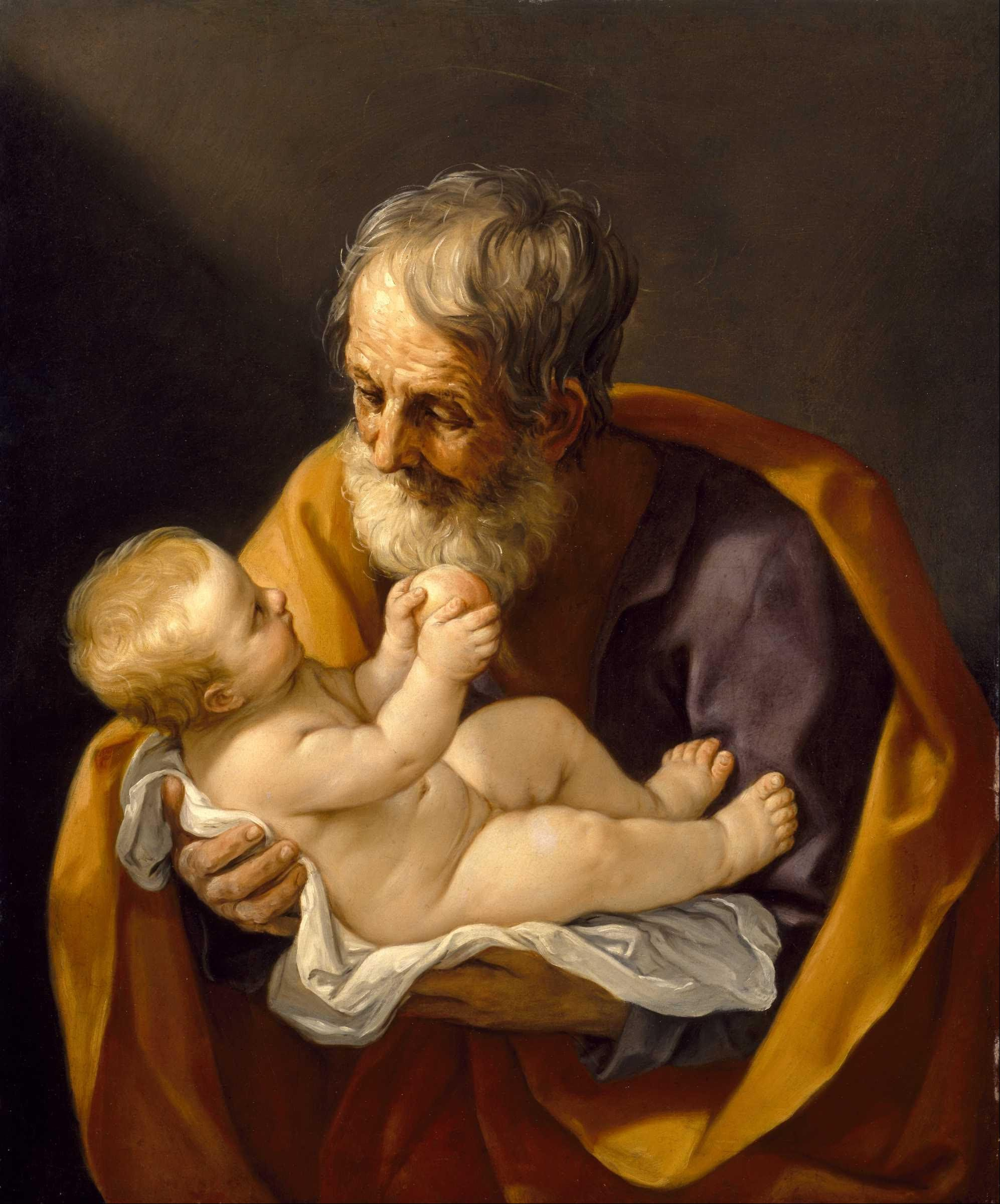 Święty Józef z Dzieciątkiem by Guido Reni - 1640 - 72.4 x 88.9 cm 