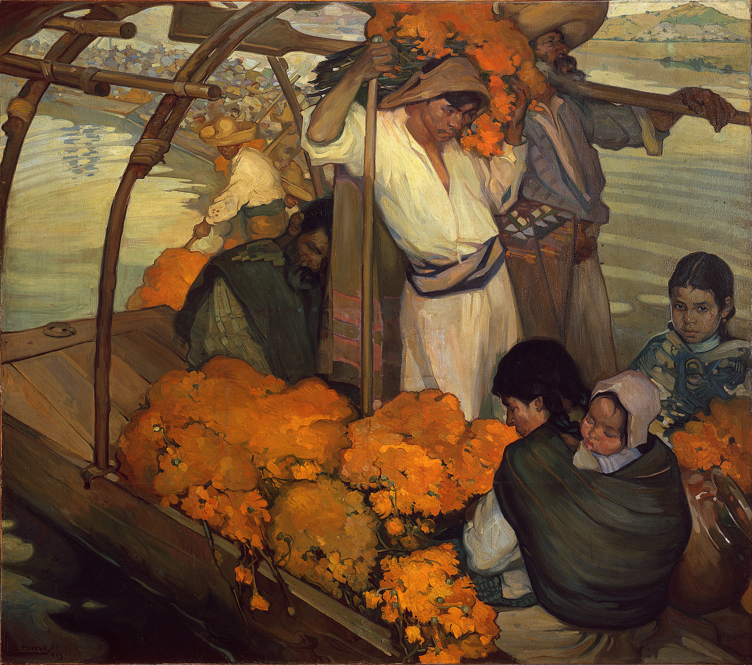 The Offering by Saturnino Herrán - 1913 - 182 x 210 cm Museo Nacional de Arte