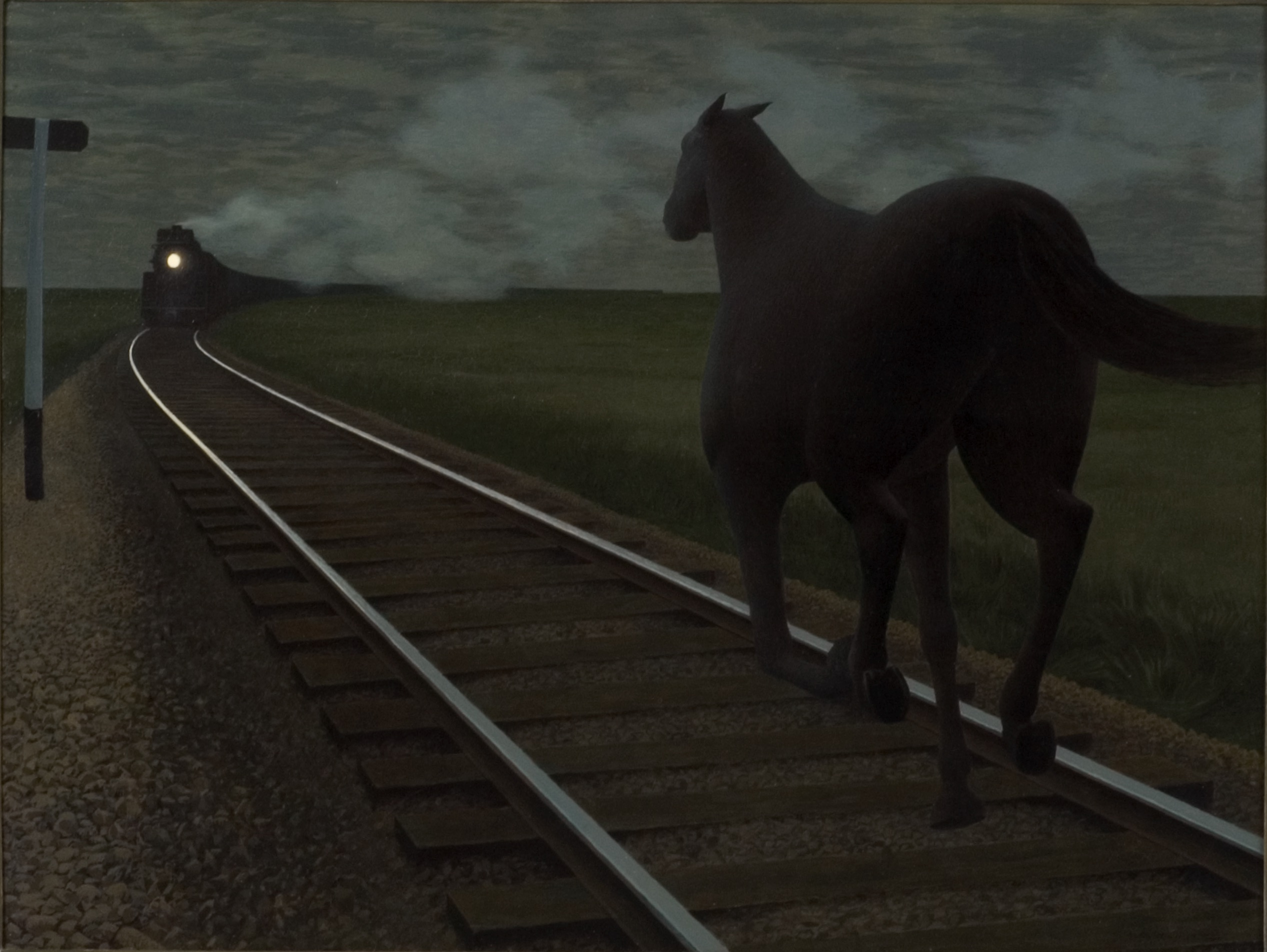 馬與火車 by Alex Colville - 1954 