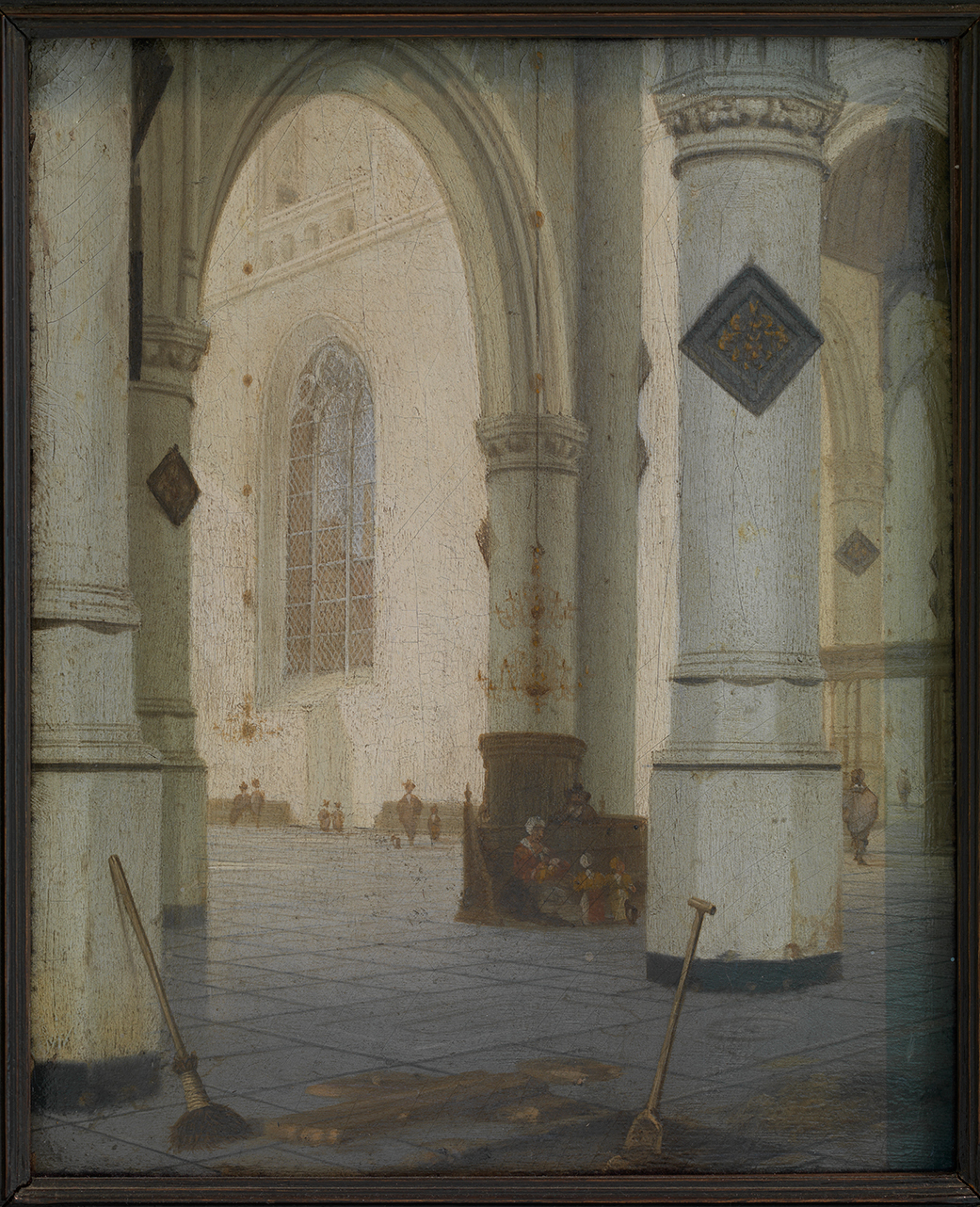 فضای داخلی یک کلیسا by Hendrik van Vliet - 1655 - 23,3 cm x 18,4 cm 