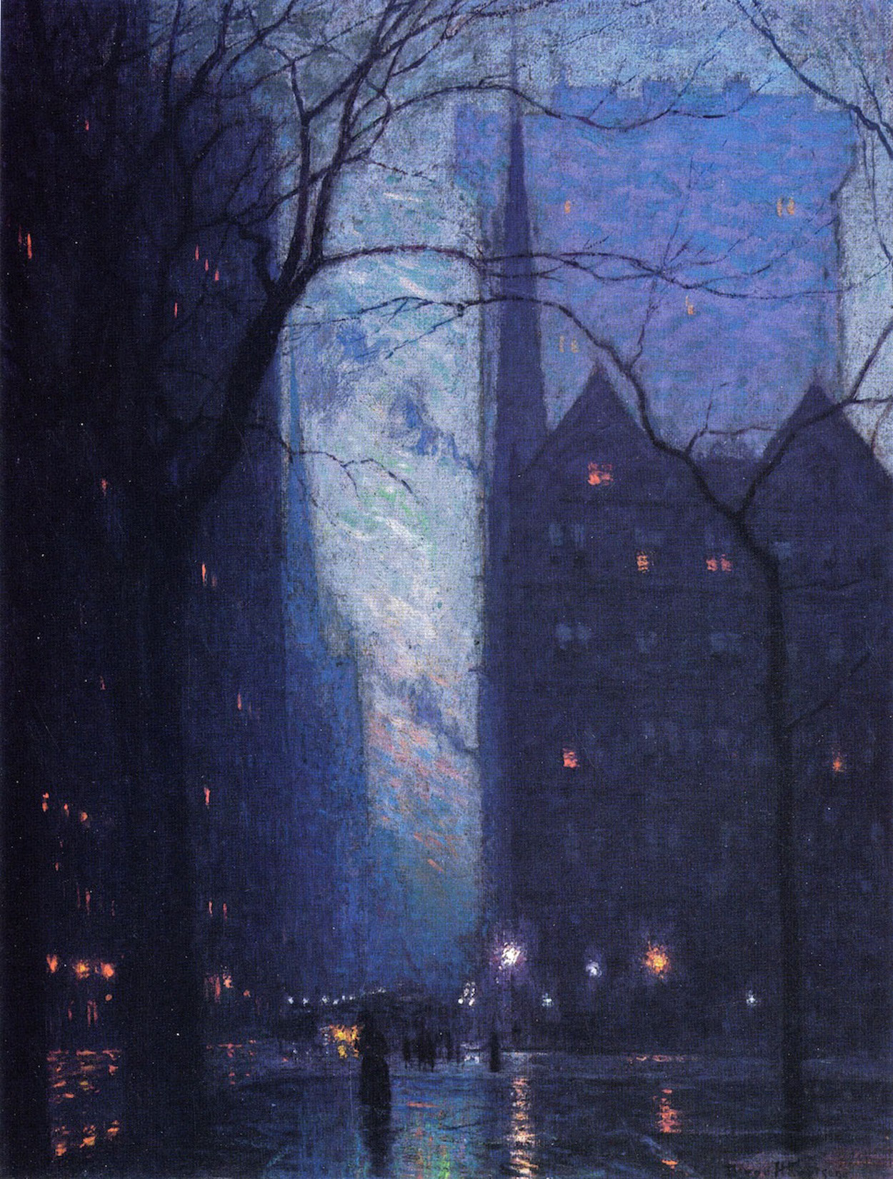 Fifth Avenue at Twilight by Lowell Birge Harrison - circa 1910 - 76.2 x 58.42 cm Detroit Institute of Arts