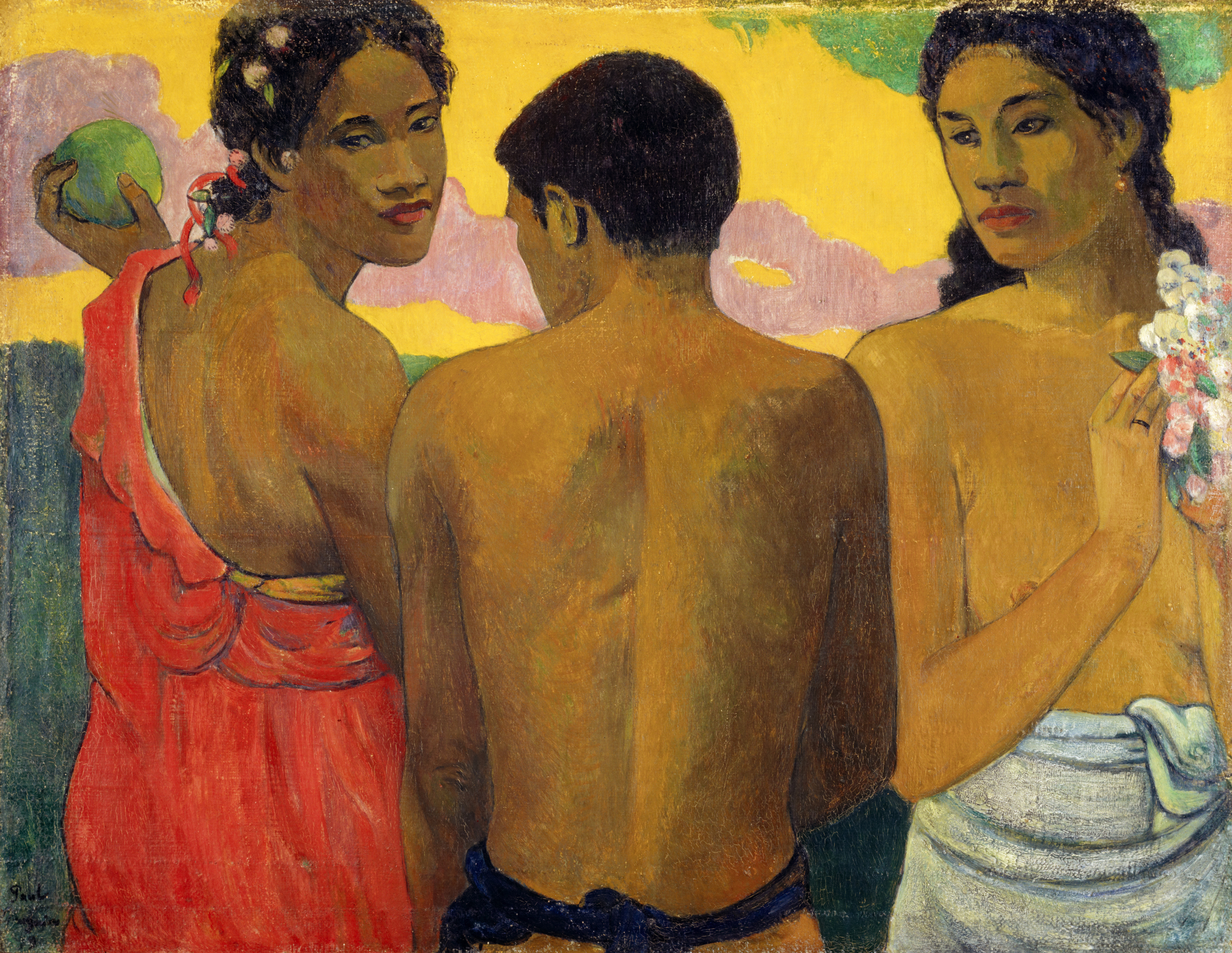 Tři tahiťané by Paul Gauguin - 1899 - 73 x 94 cm 