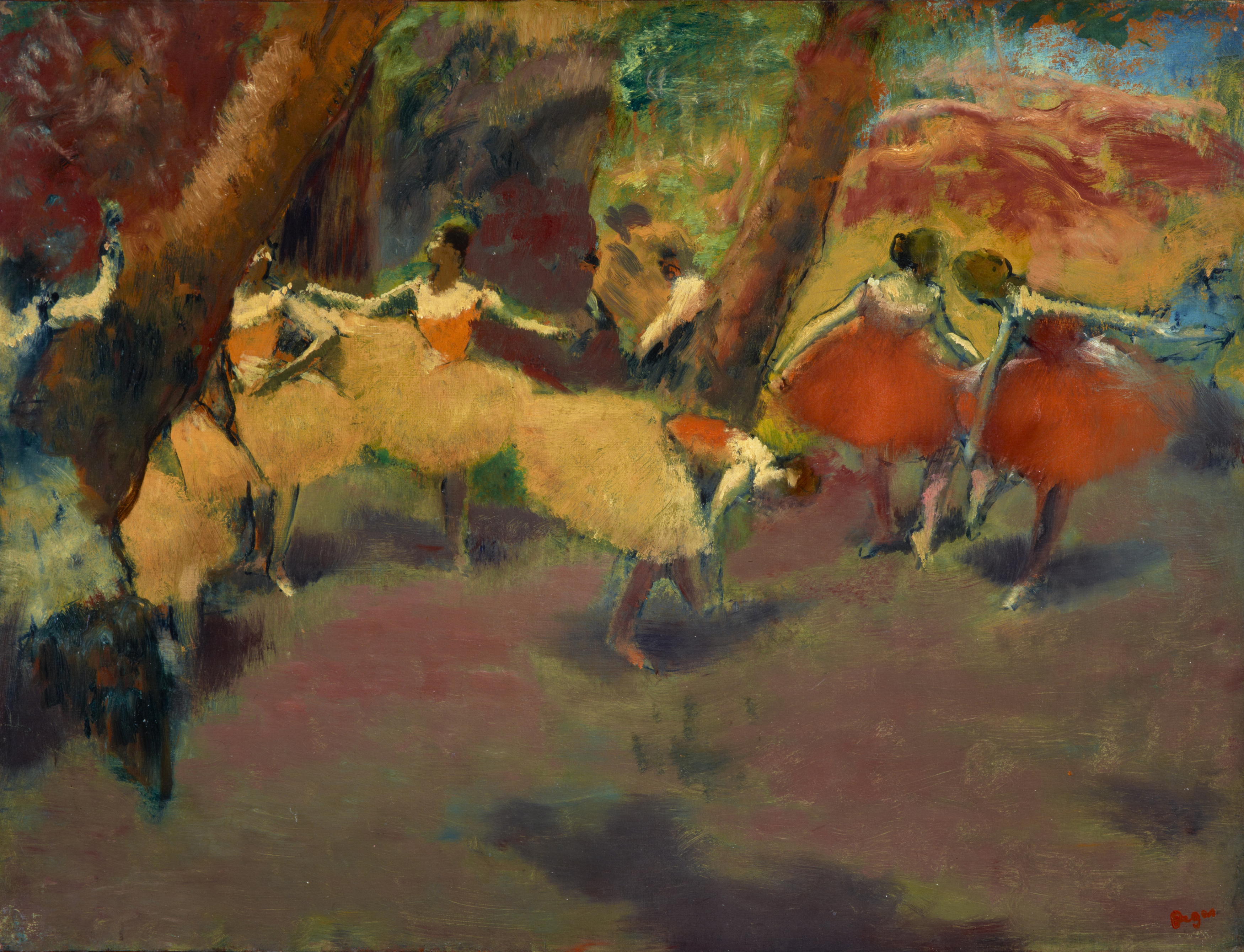 Înainte de spectacol by Edgar Degas - cca. 1896 - 1898 - 47.60 x 62.50 cm 
