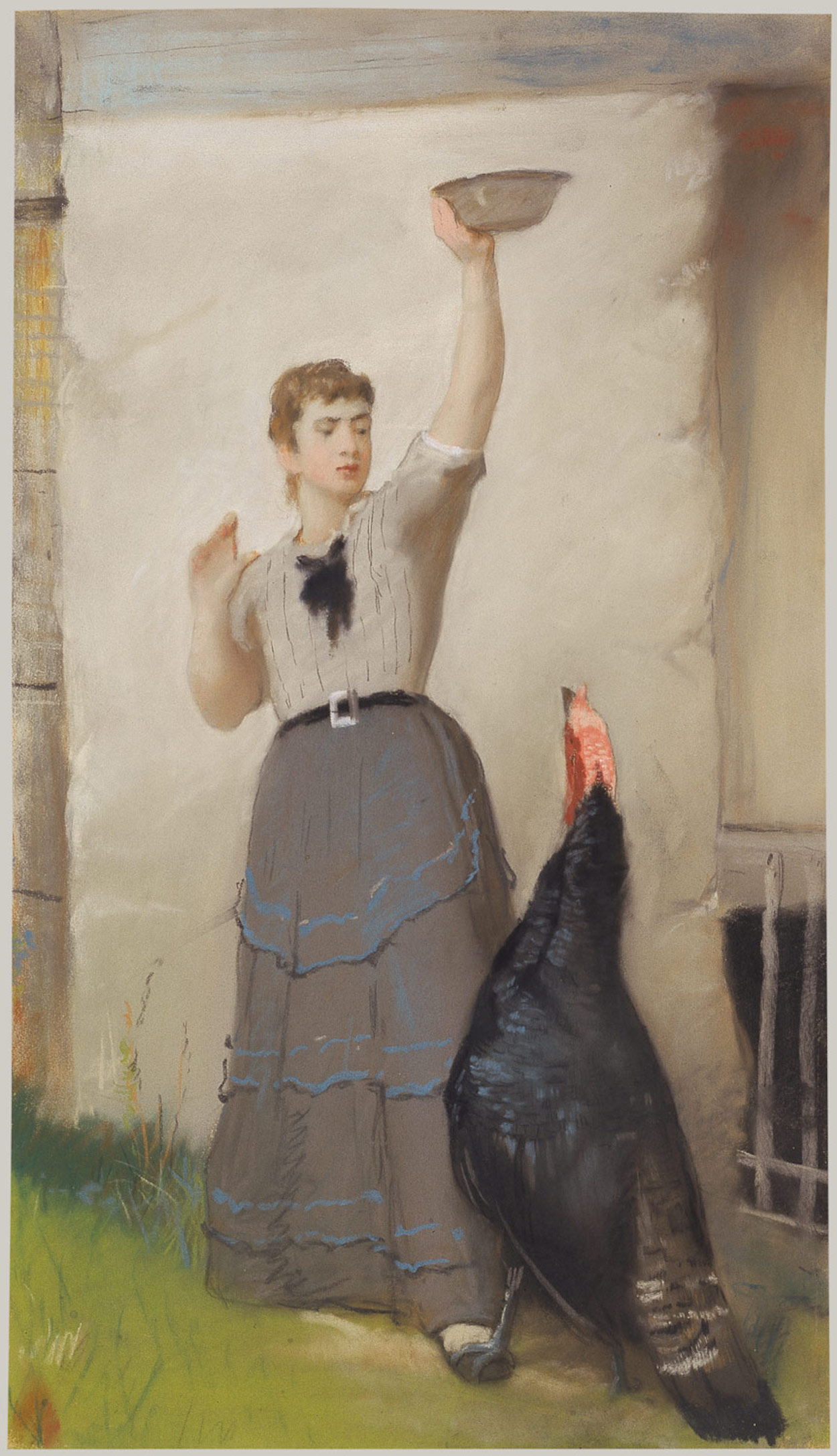 Feeding the Turkey by Eastman Johnson - ca. 1872–80 - 24 x 14 in. Metropolitan Museum of Art