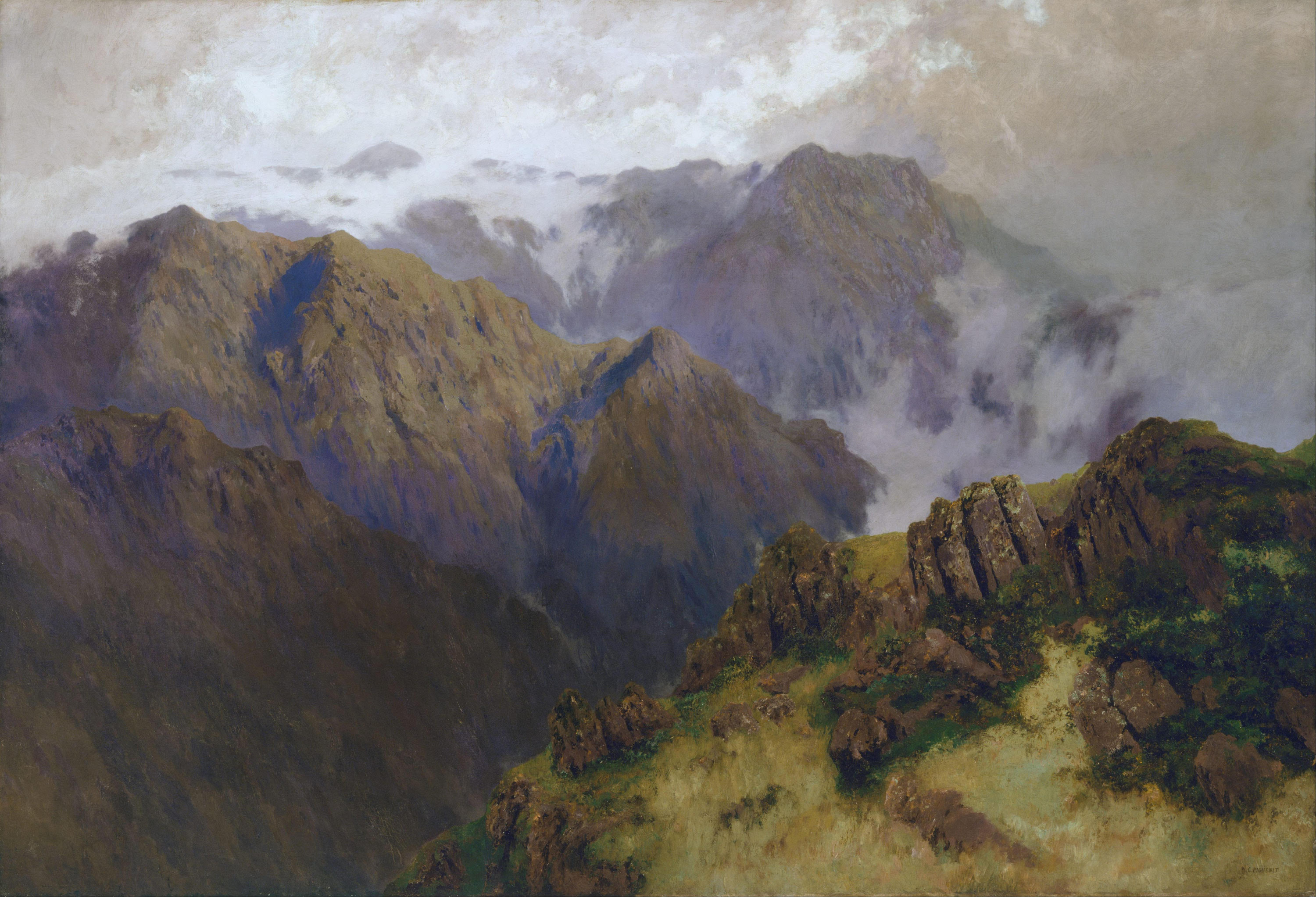 考修斯克山 by W​illiam Piguenit - 1903 - 179.2 x 261.6 cm 