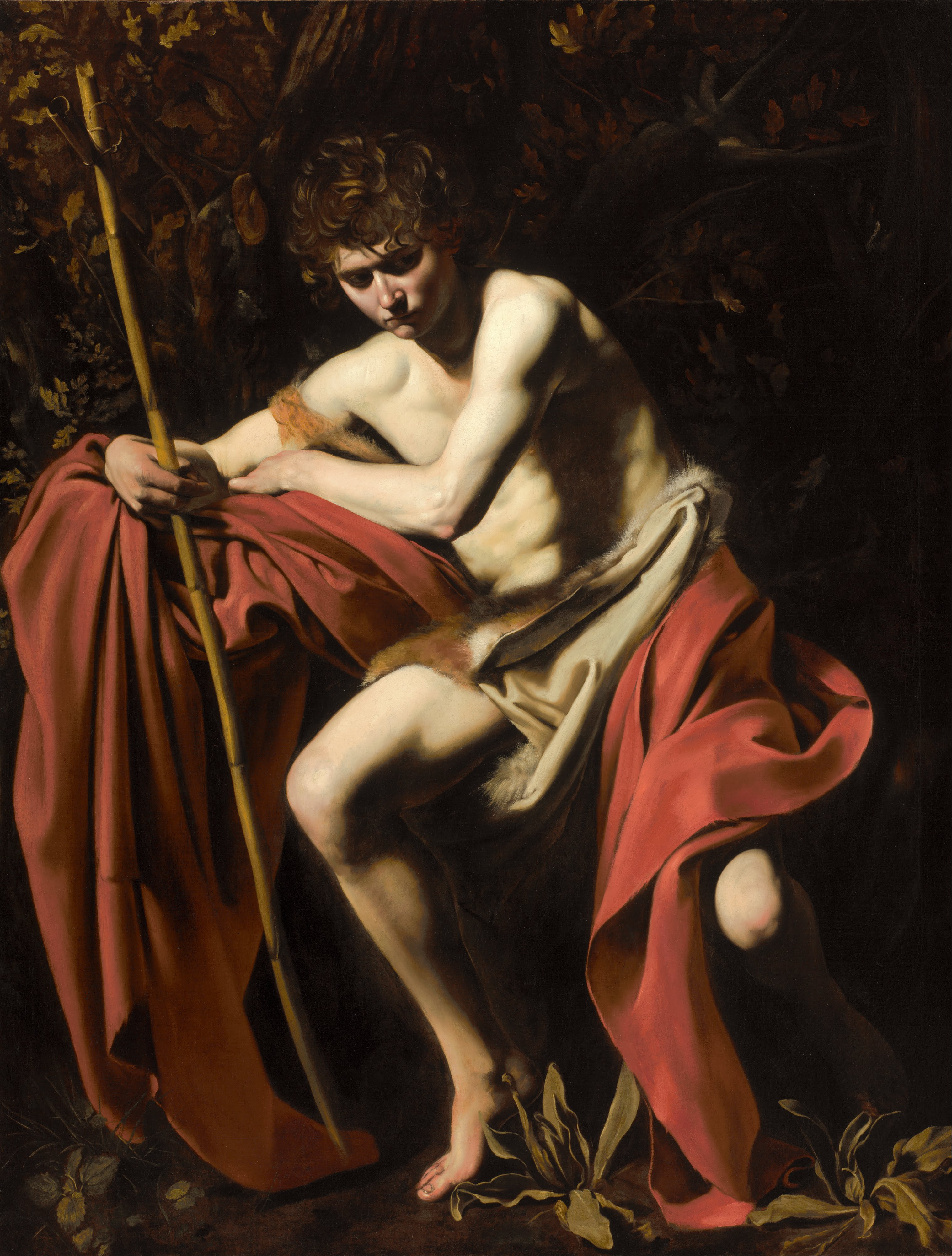 القديس يوحنا المعمدان في البرية by  Caravaggio - ميلادية 1604 حوالي - 172.72 x 132.08 سنتيمتر 