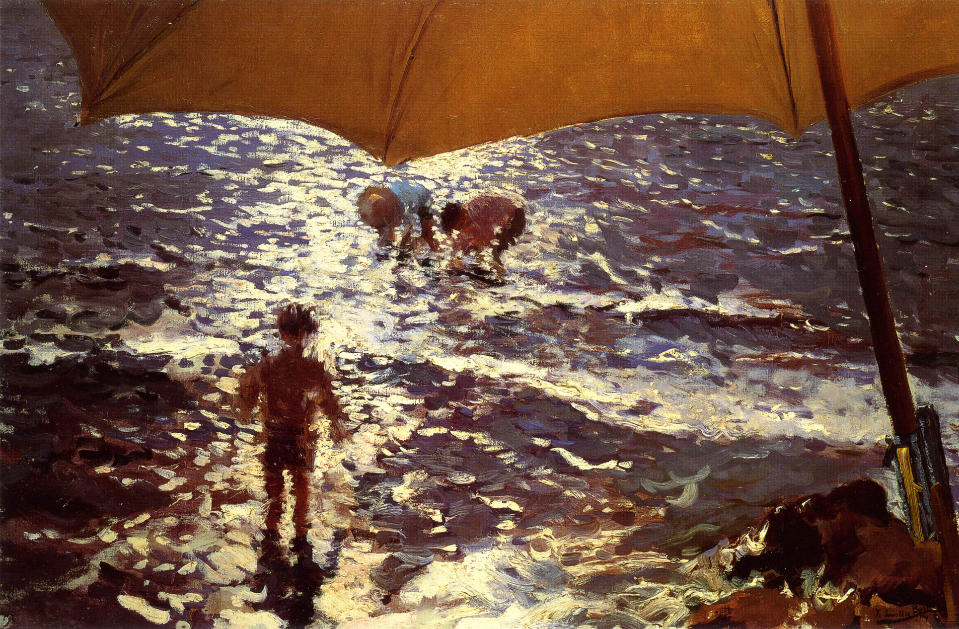 Popołudnie Na Plaży w Valencji by Joaquín Sorolla - 1904 