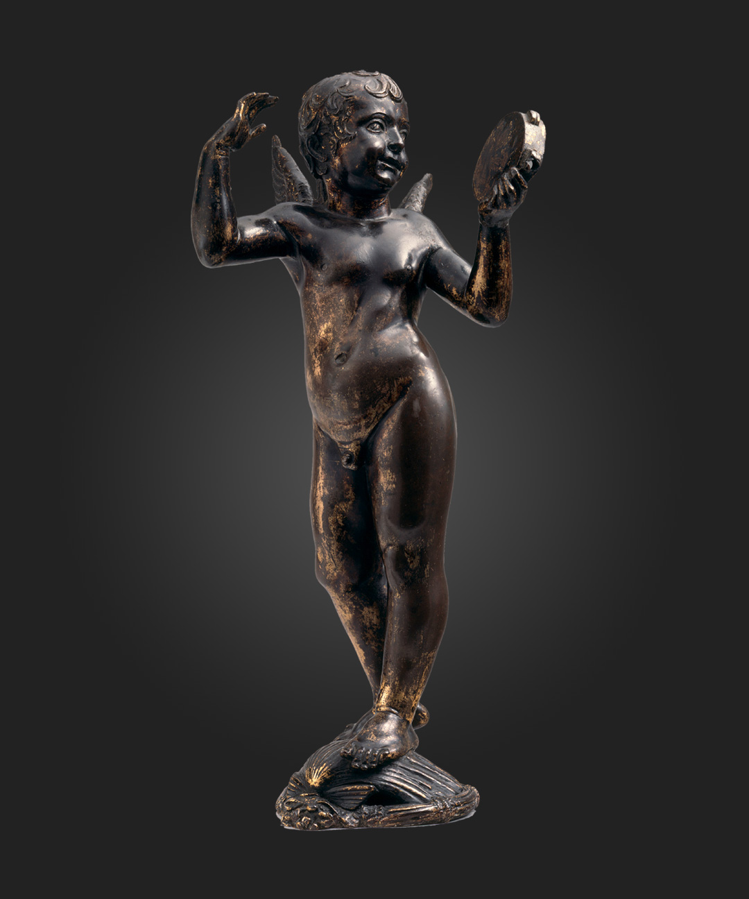 拿手鼓的男小天使    by  Donatello - 於1902年獲得 - 36.2 x 14.7 x 16.2 cm 