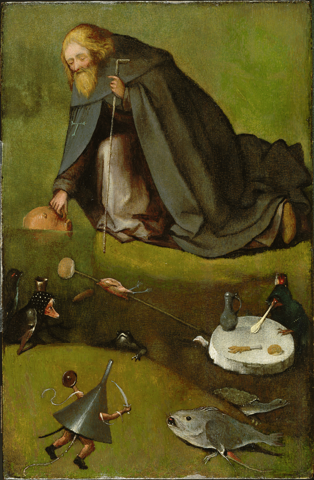 The Temptation of St. Anthony by Hieronymus Bosch - 1500-1510 - 38.58 × 25.4 cm Nelson-Atkins Museum of Art