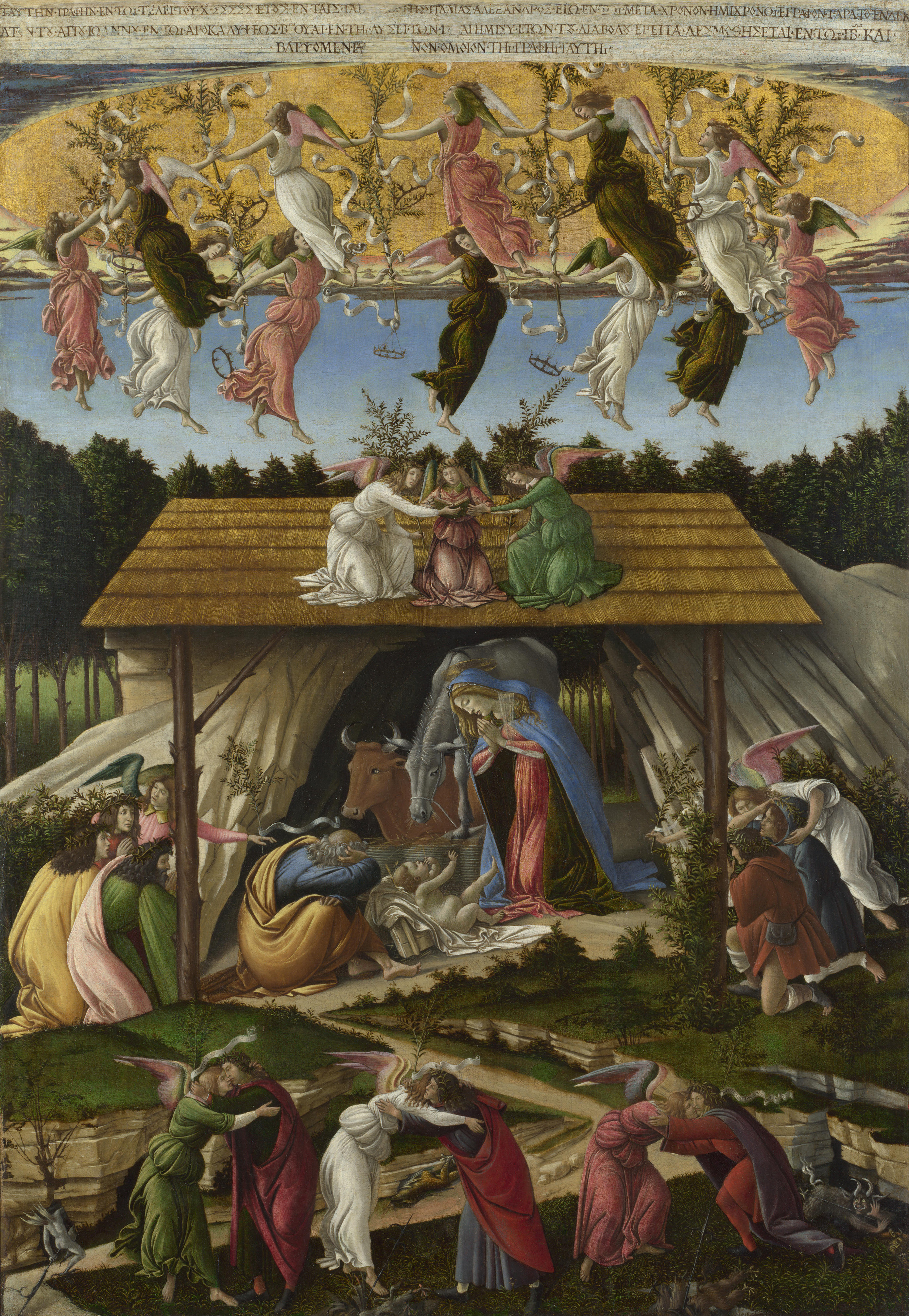 The Mystical Nativity by Sandro Botticelli - 1501 - 108.6 x 74.9 cm National Gallery