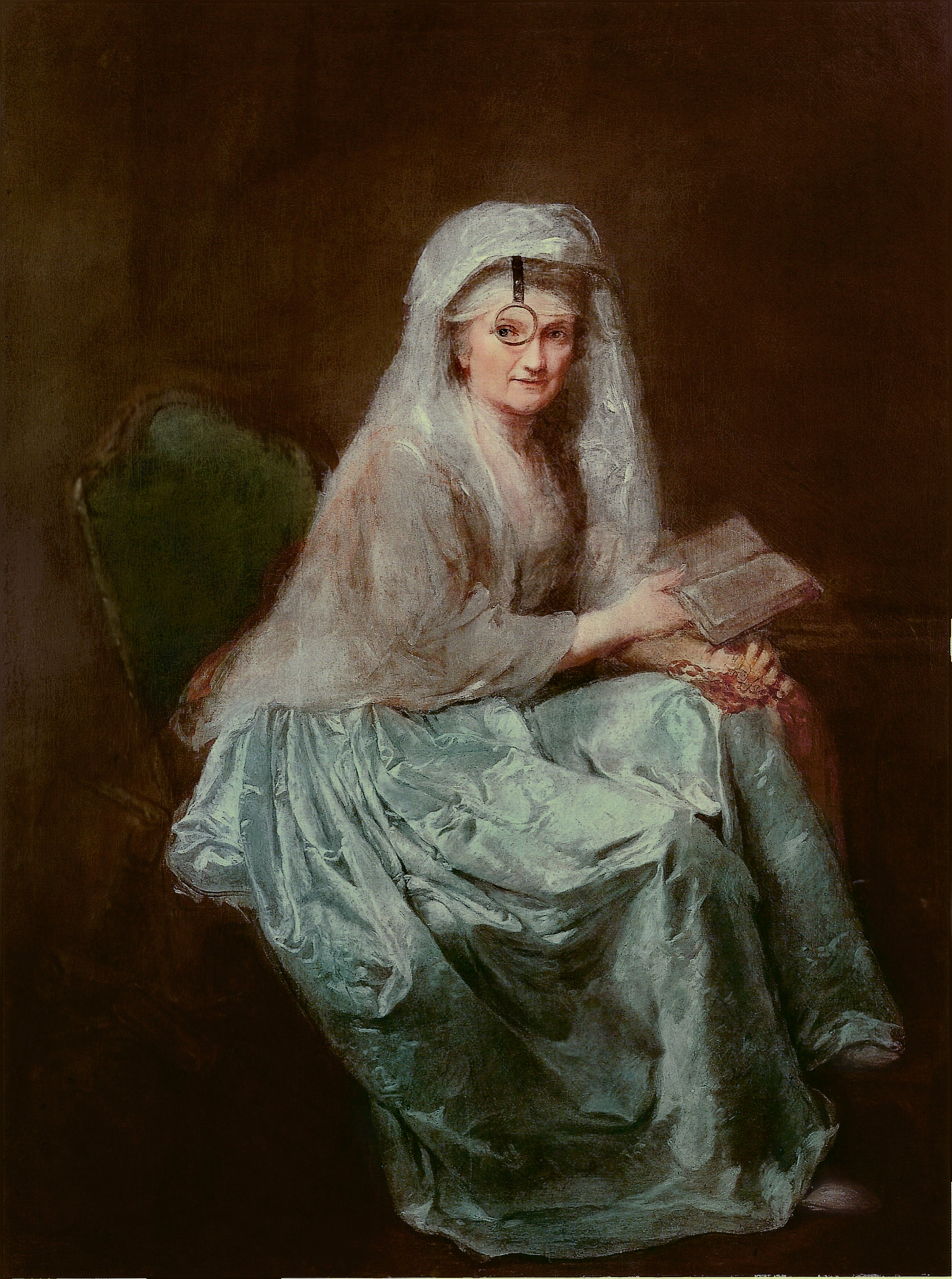 Zelfportret met Monocle by Anna Dorothea Therbusch - 1777 - 151 x 115 cm Gemäldegalerie