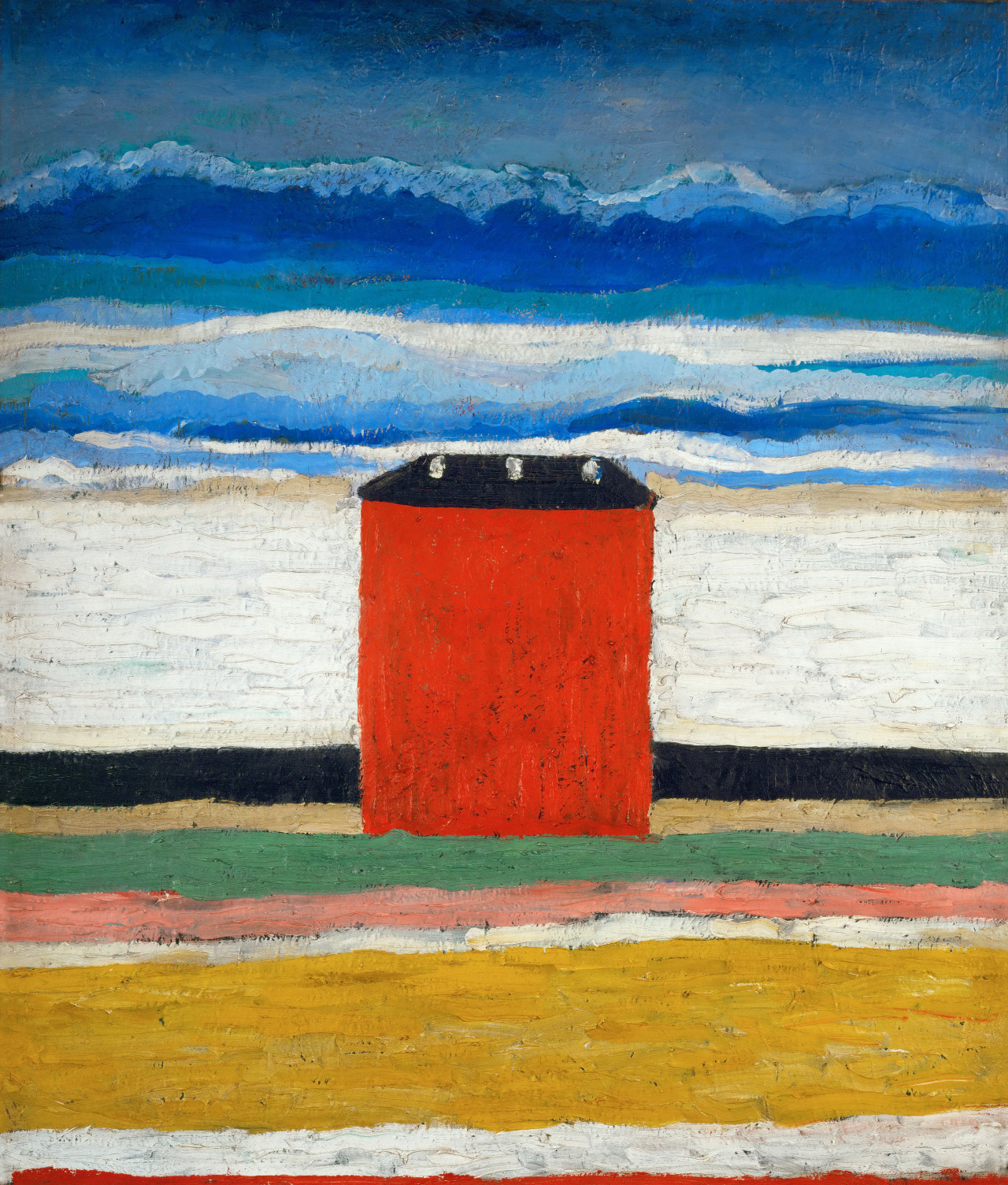 خانۀ سرخ by Kazimir Malevich - 1932 - 63 x 55 cm 