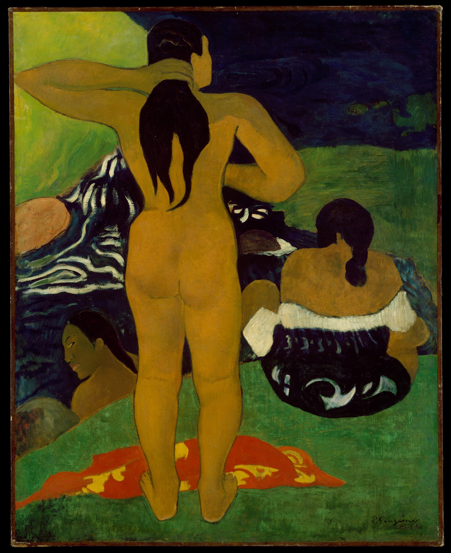 入浴するタヒチの女性 by Paul Gauguin - 1892年 - 43 3/4 x 35 1/8 インチ 