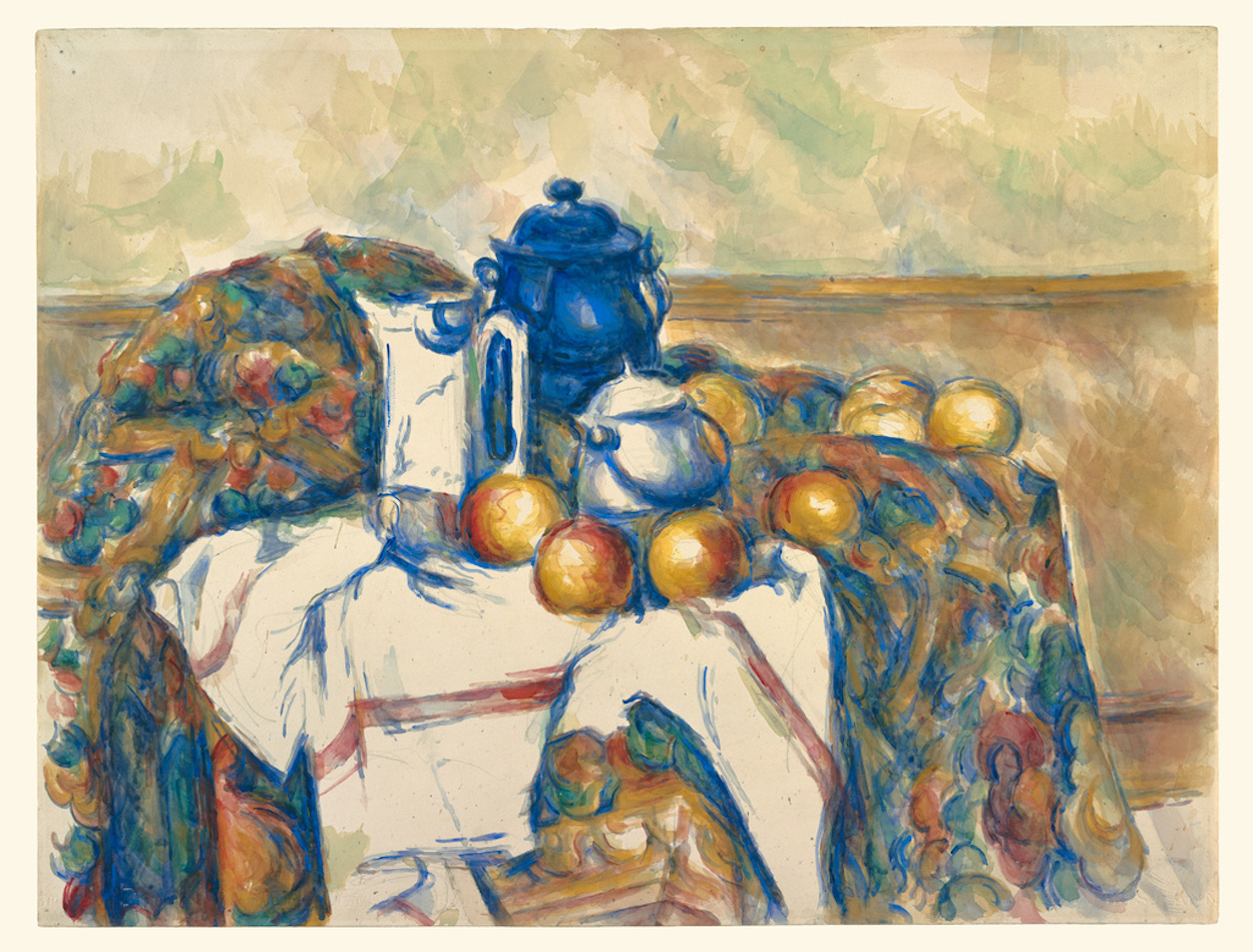 Still Life with Blue Pot by Paul Cézanne - about 1900 - 1906 - 48.1 x 63.2 cm J. Paul Getty Museum