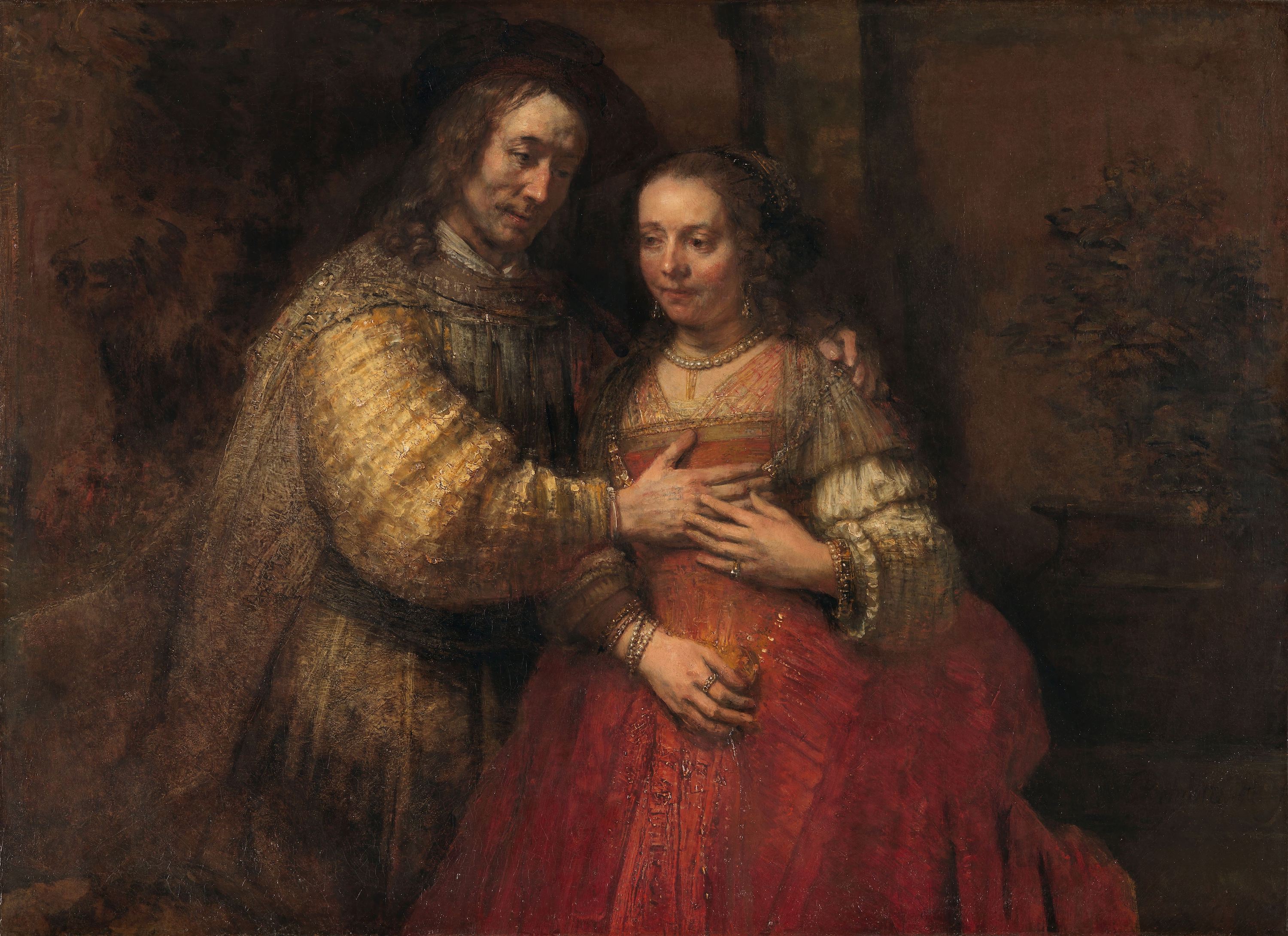유대인 신부 by Rembrandt van Rijn - c. 1665 - c. 1669 - 121.5 × 166.5cm 