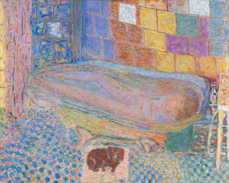 浴室の裸婦と子犬 by Pierre Bonnard via DailyArt mobile app