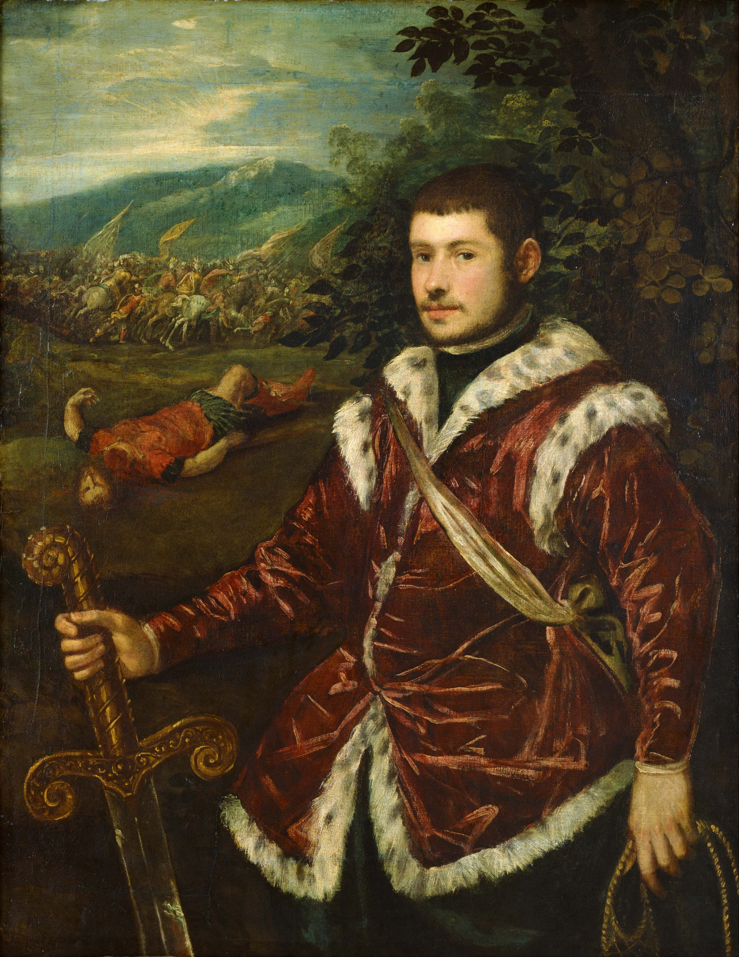 年輕男子大衛的畫像 by 丁托列托  - c. 1555-60 - 96,5 x 124,5 cm 